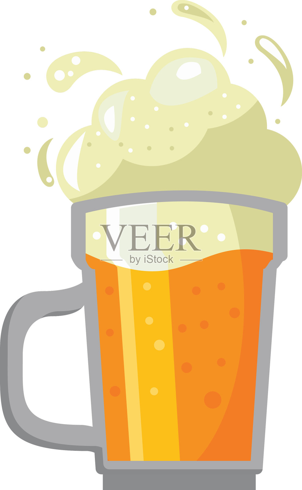 泡沫啤酒罐设计元素图片