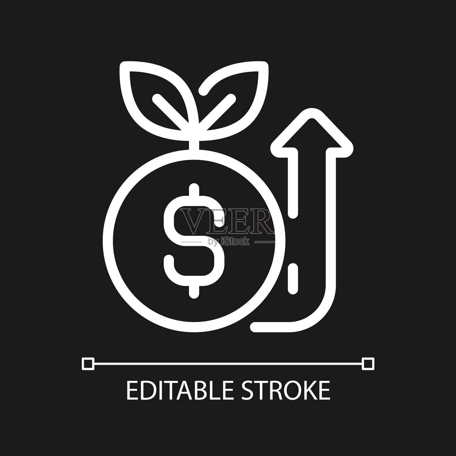 筹钱像素完美的白色线性图标插画图片素材