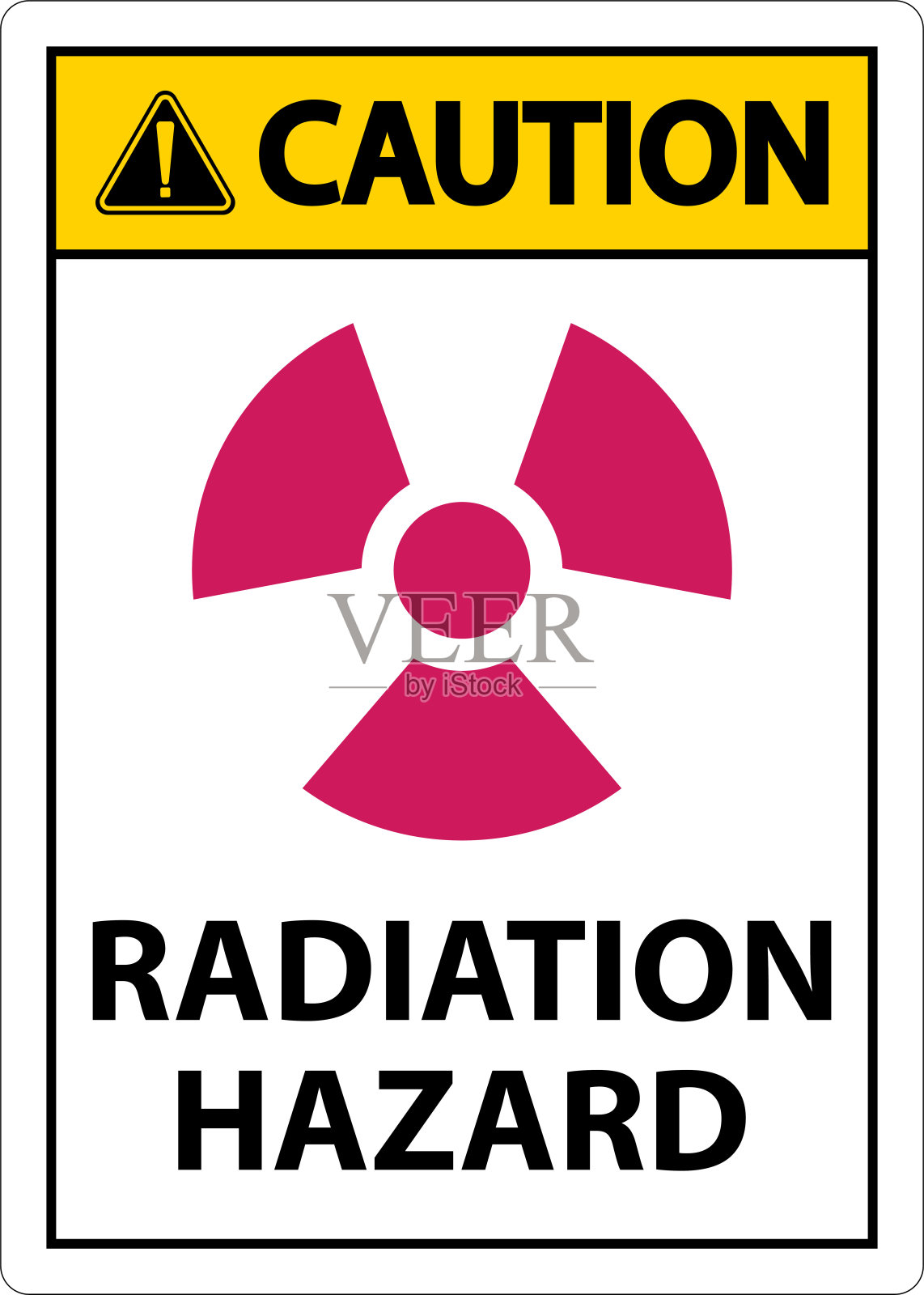 白色背景辐射危险警告标志插画图片素材