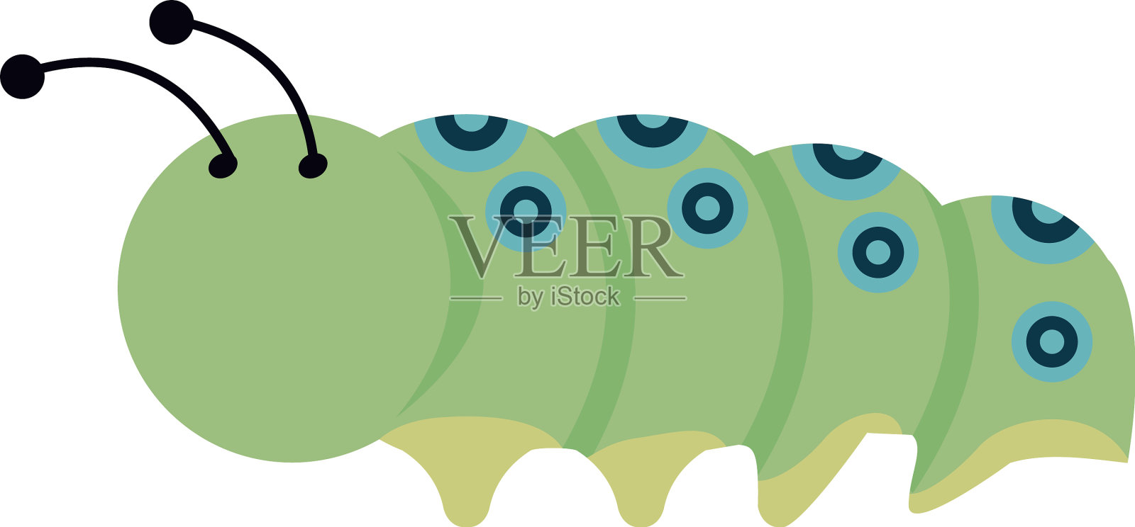 毛虫昆虫花园春天插画图片素材