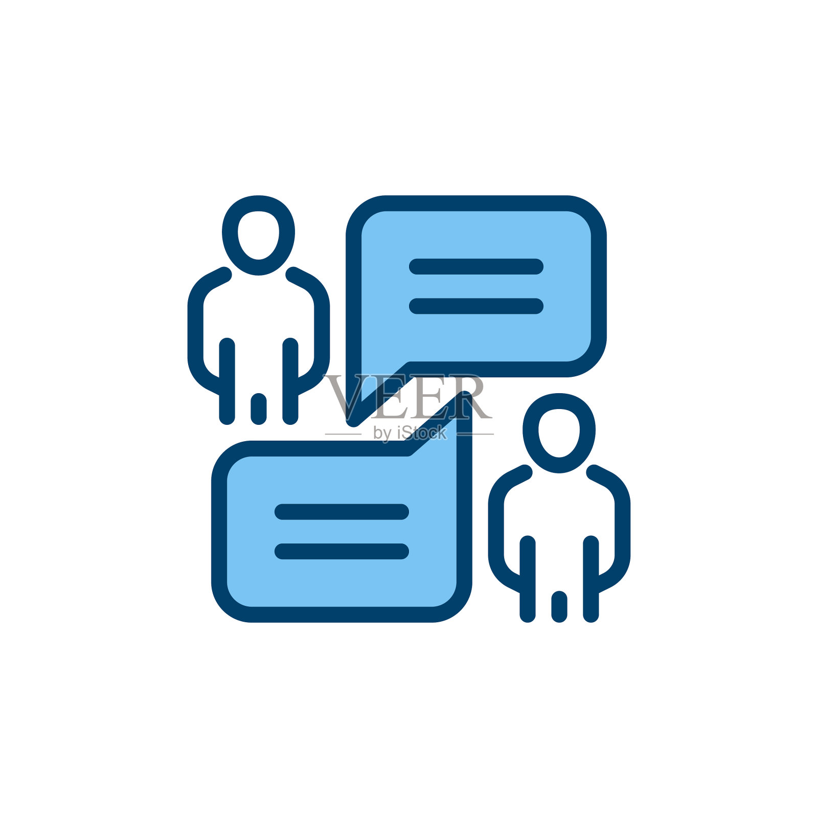 讨论填充线条图标的线性风格符号图标素材