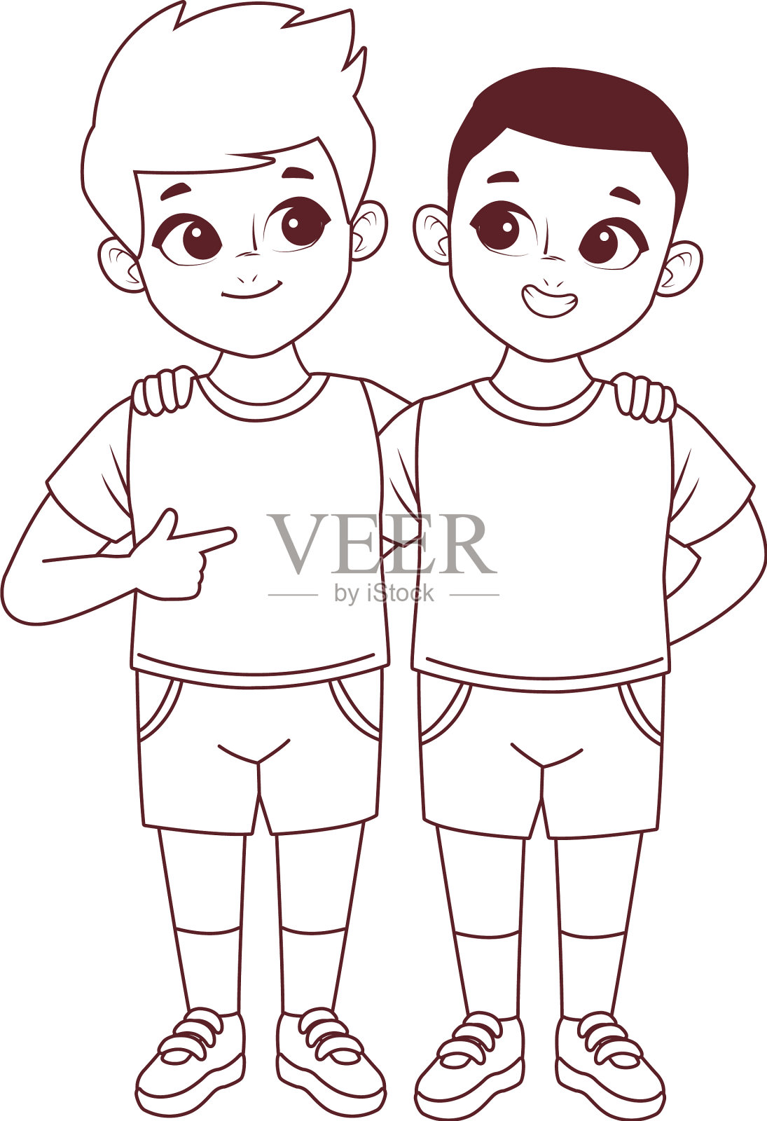 快乐的小男孩插画图片素材