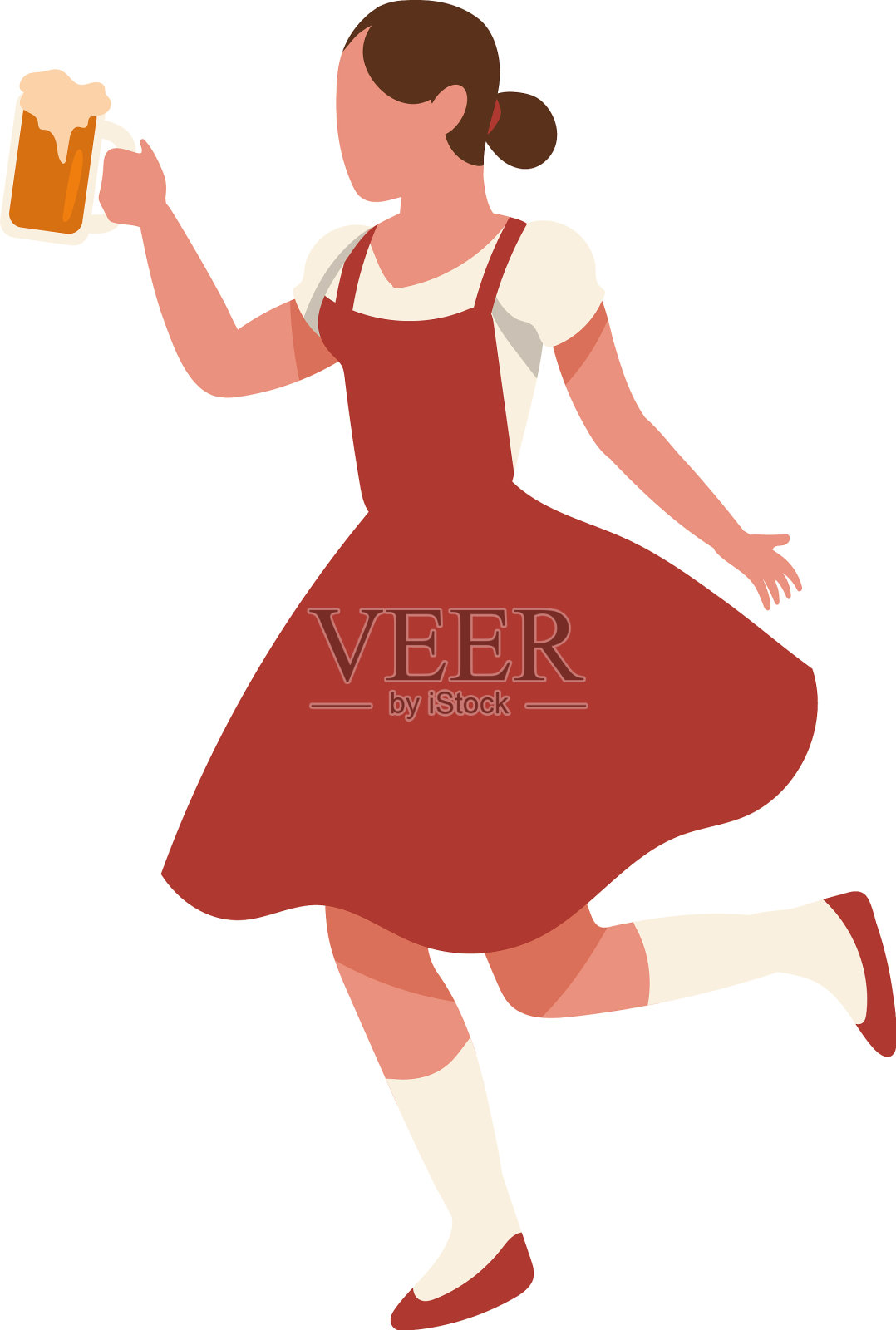 德国女孩庆祝啤酒节插画图片素材