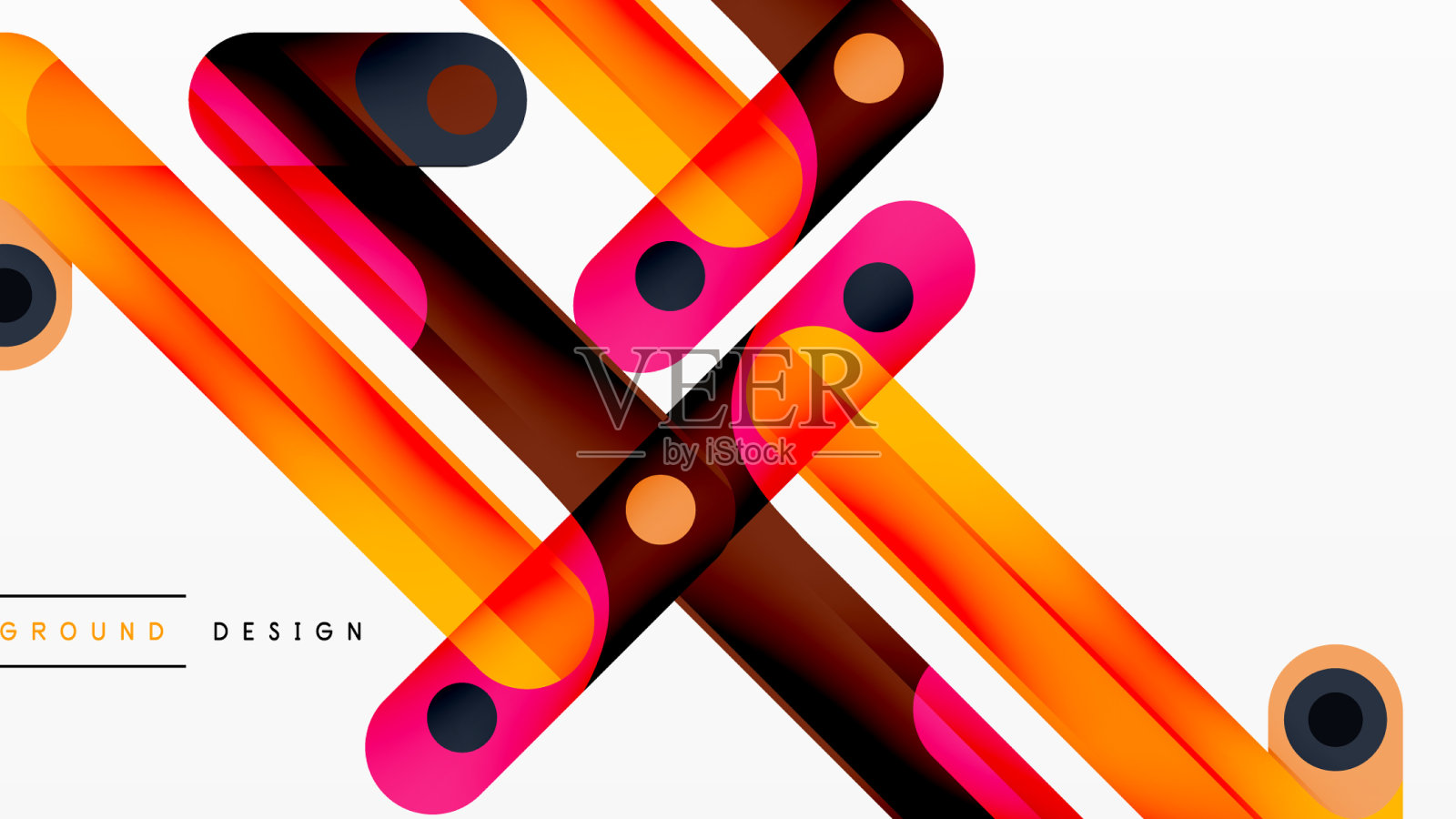 彩色动态条纹构图线条插画图片素材