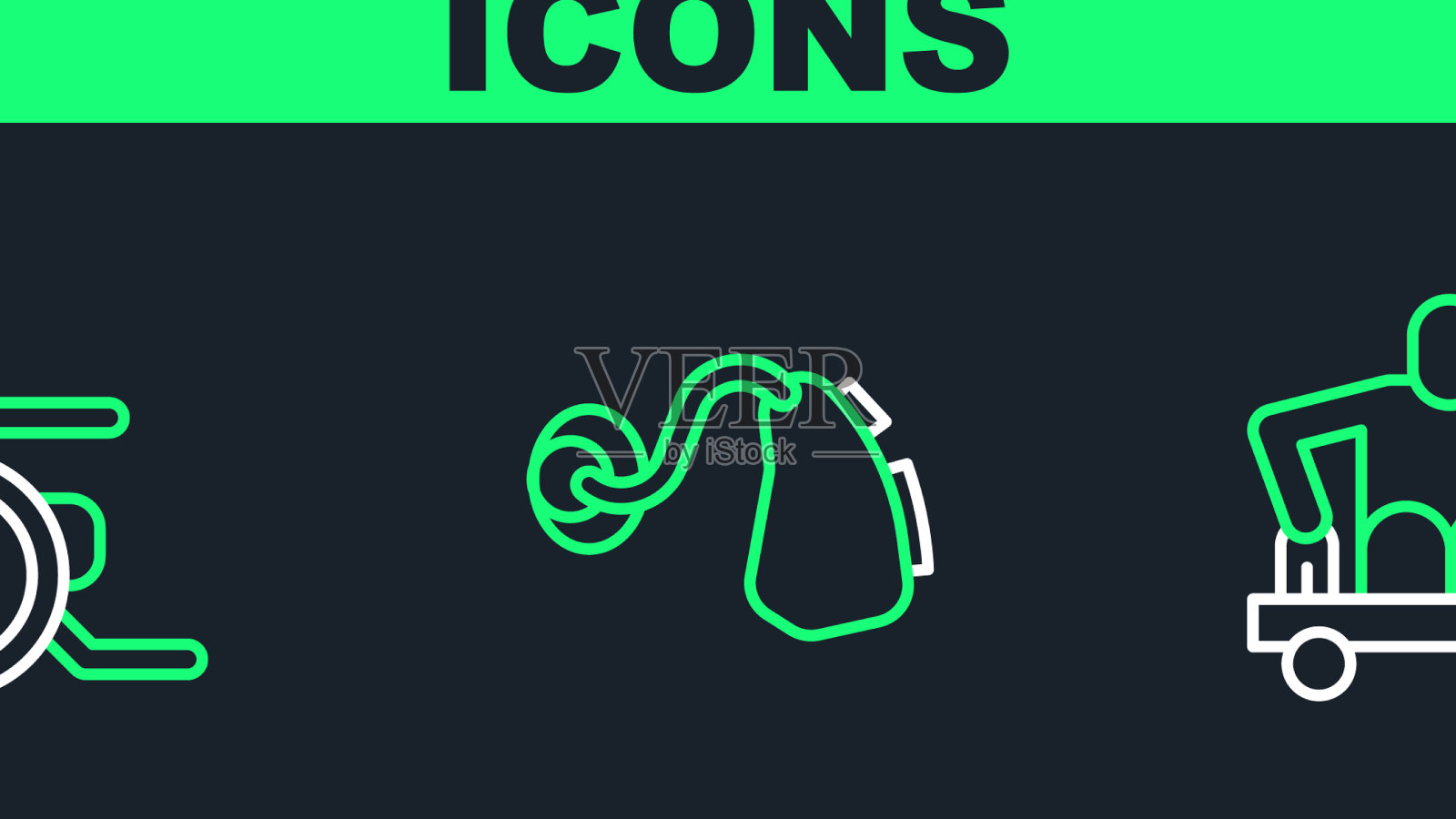 设线人无腿坐轮椅图标素材