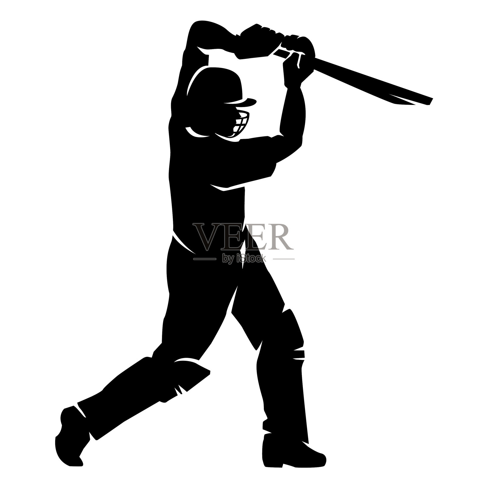 板球运动员剪影剪出高质量设计元素图片