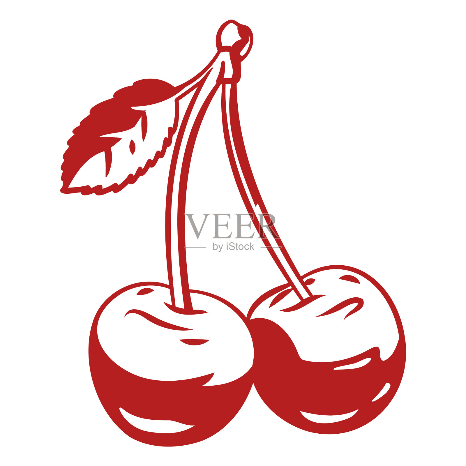 樱桃对高对比度高品质设计元素图片