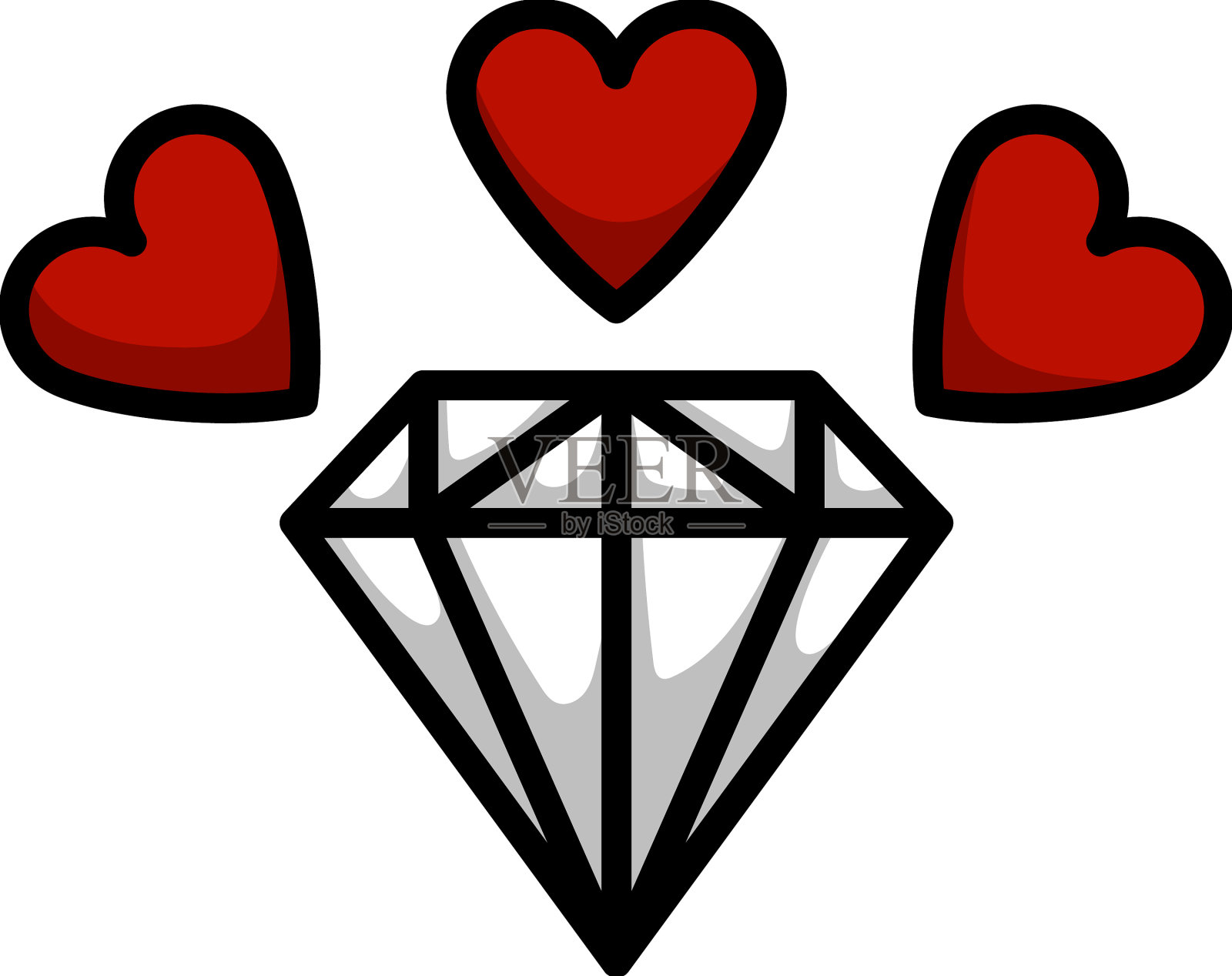 心形钻石图标设计元素图片