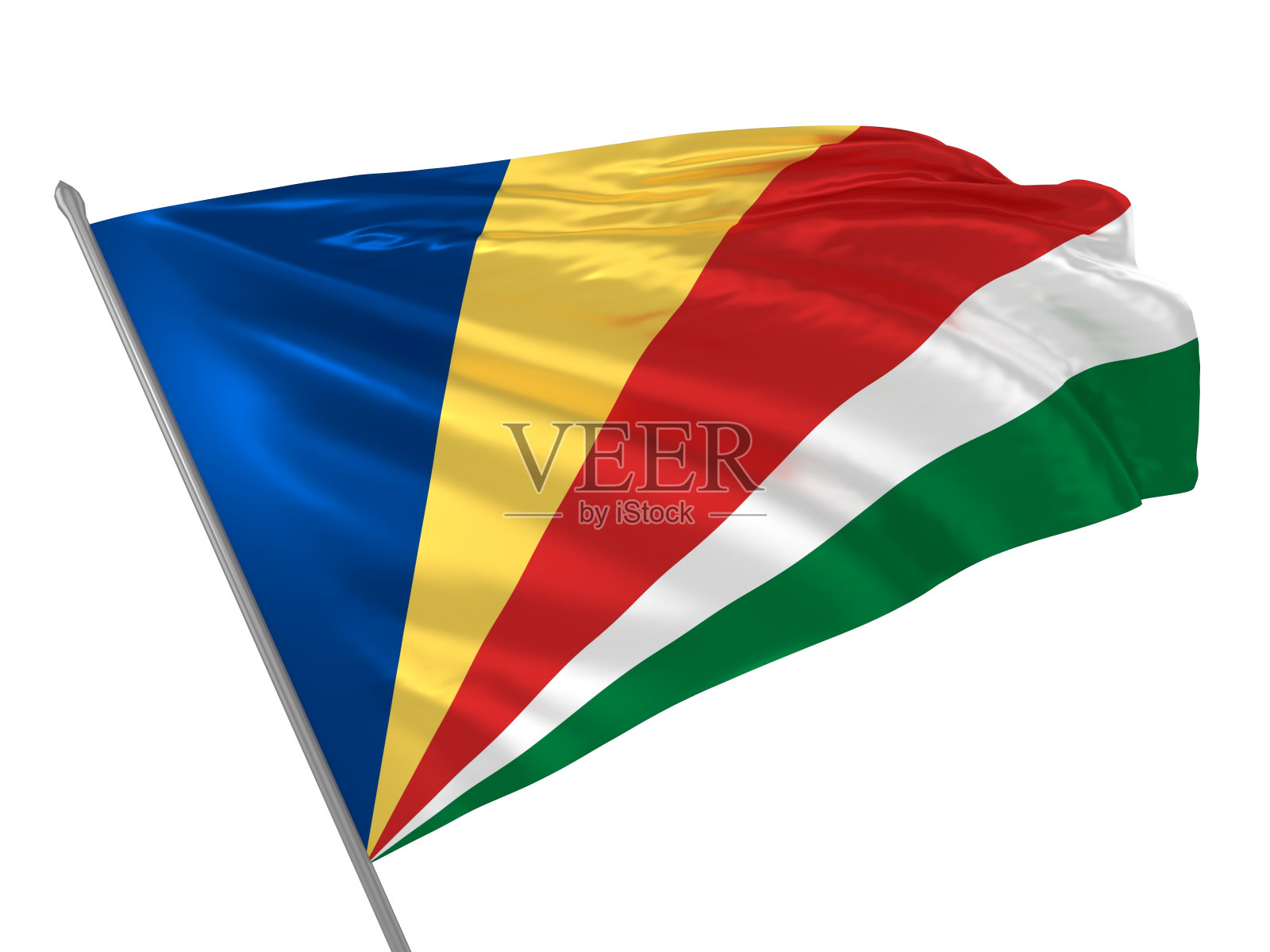 塞舌尔的旗帜。照片摄影图片