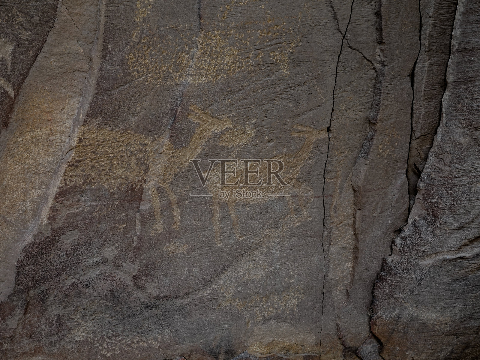 古老的岩石雕刻。弗里蒙特文化,犹他州。照片摄影图片