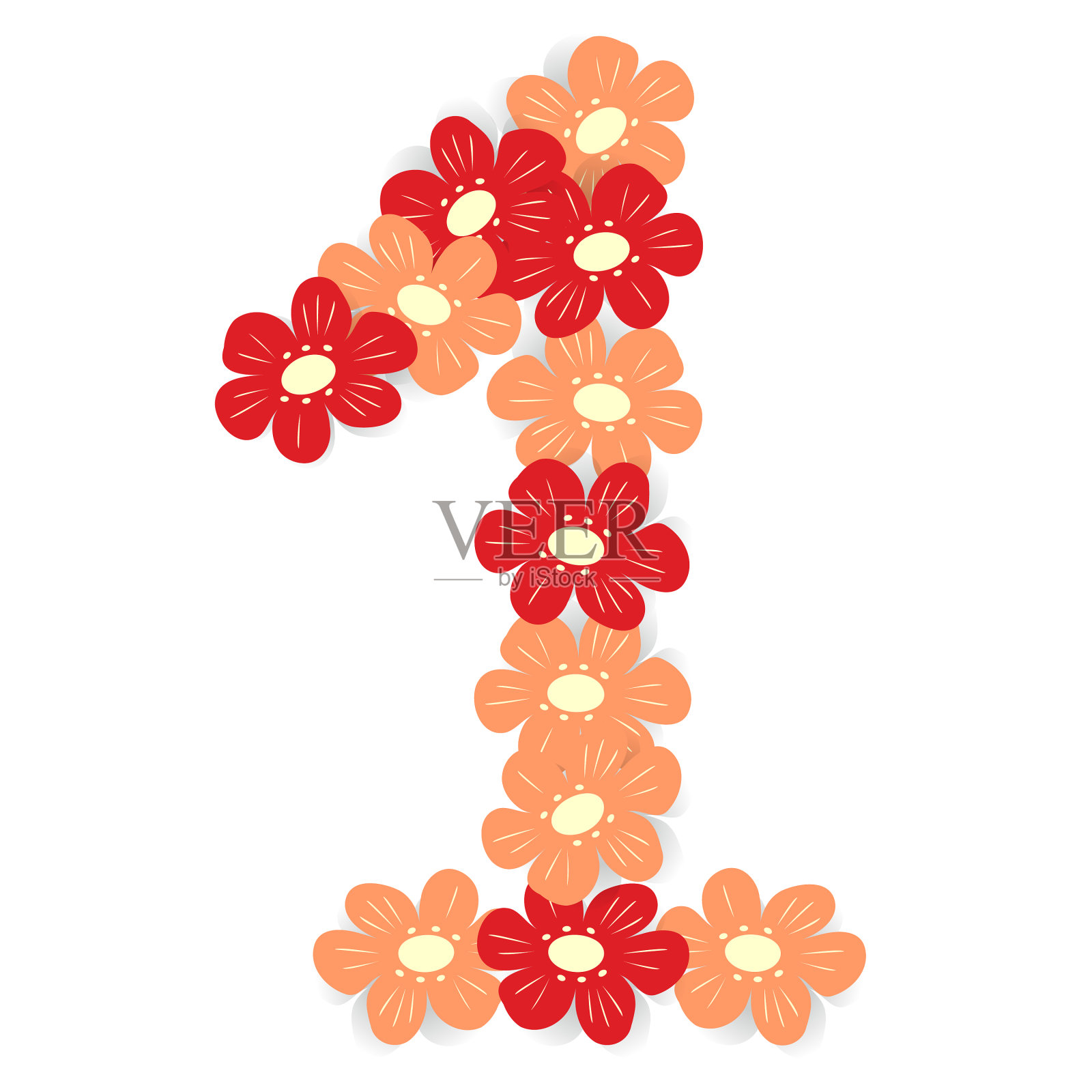 抽象的形象由一号组成设计元素图片