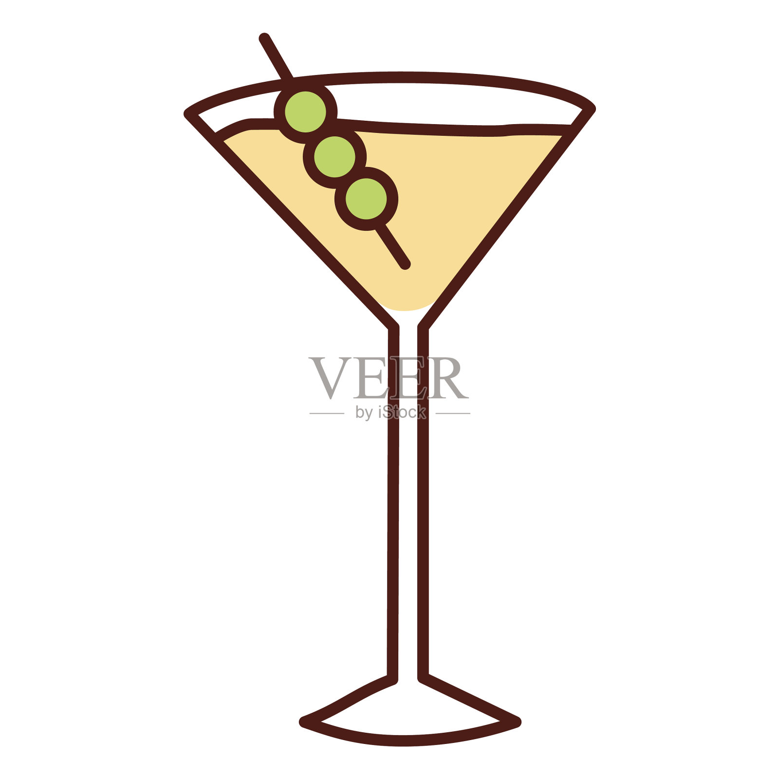 干饮色描设计元素图片