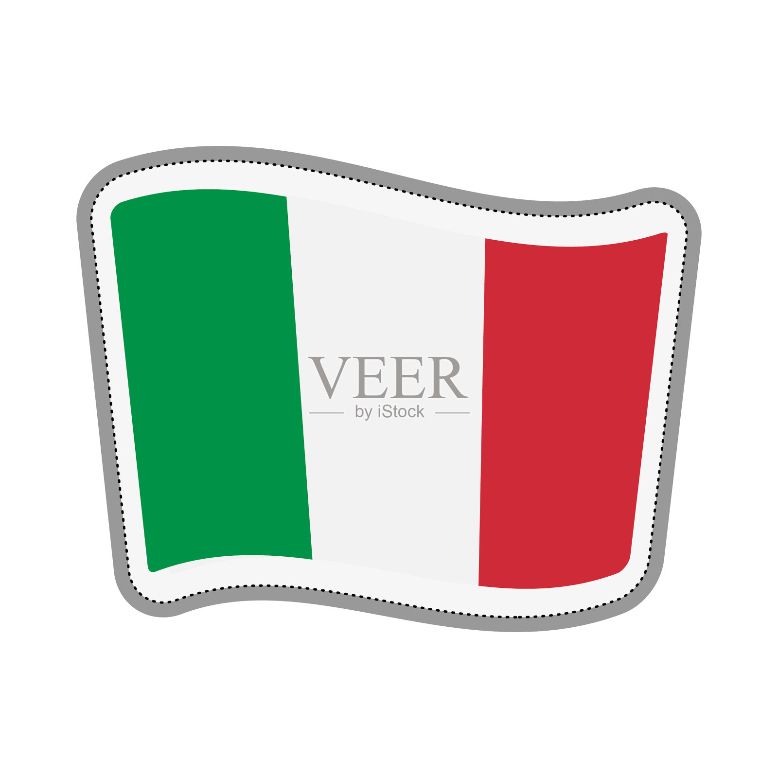 卡通风格的旗帜贴纸设计元素图片