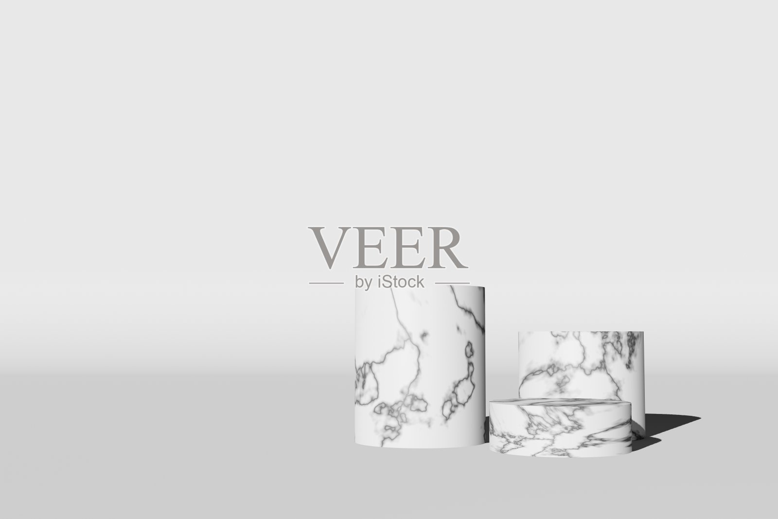 空的大理石石头混凝土平台平台上严酷的阴影3D渲染。高级豪华化妆品产品展示。照片摄影图片