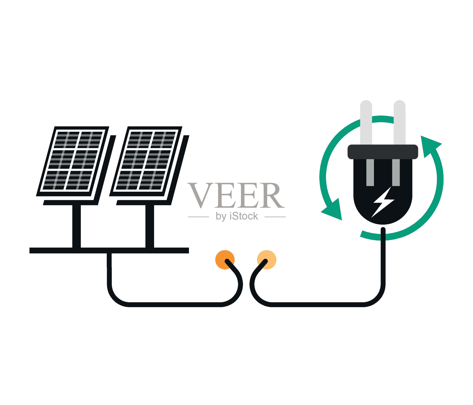 可再生能源。绿色能源。清洁能源可编辑向量。插画图片素材