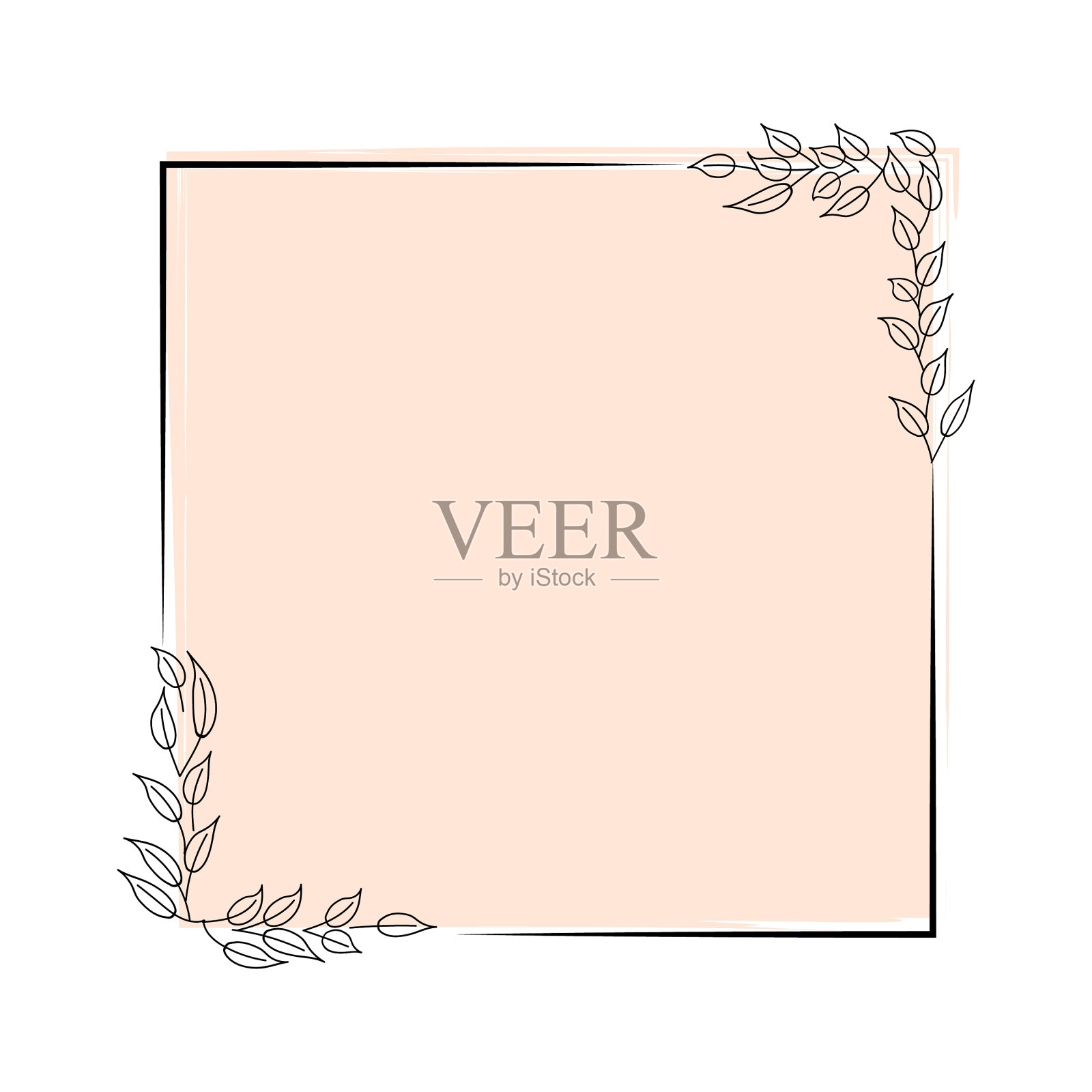 植物学卷框花卉手绘设计元素图片