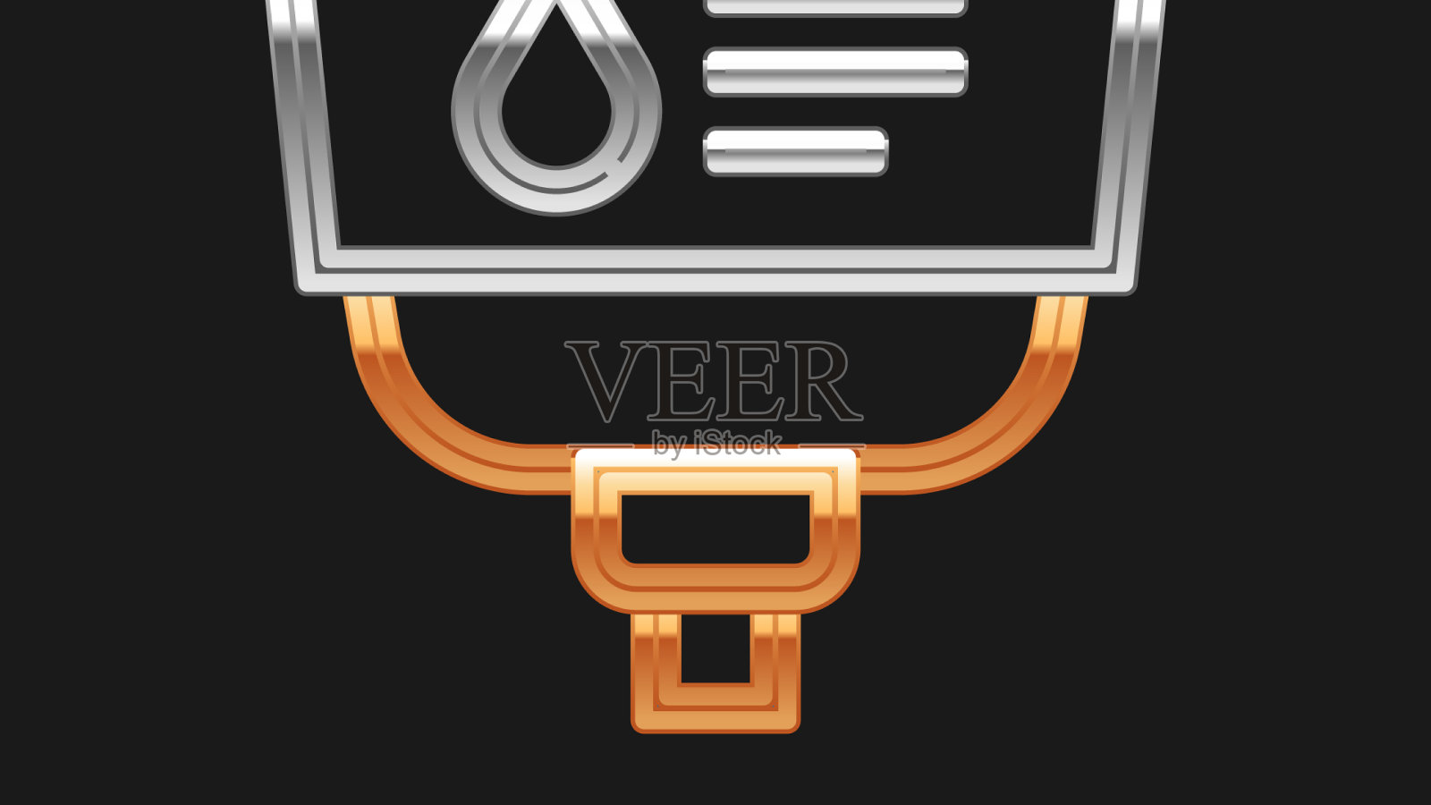 线iv袋图标孤立在黑色背景插画图片素材