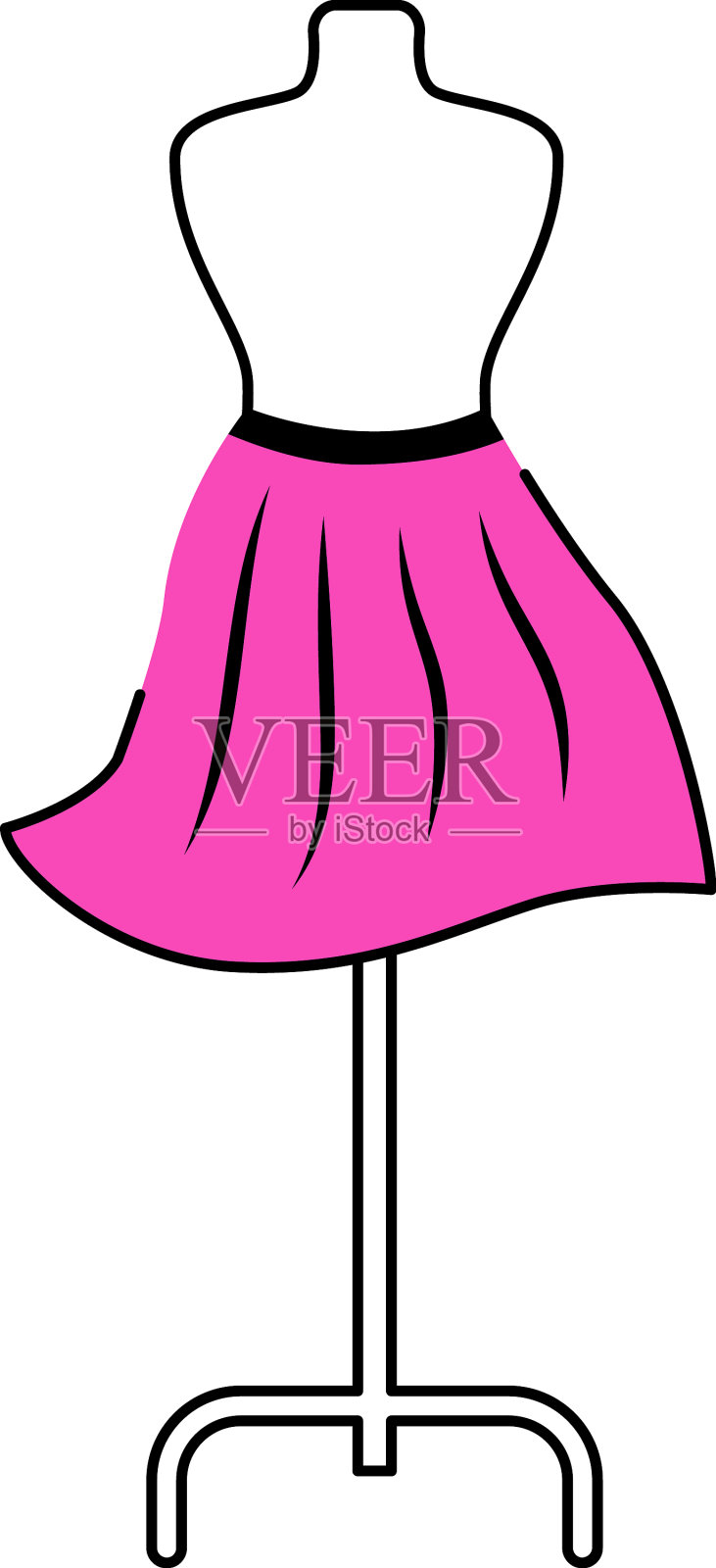 人体模特半身裙半平色设计元素图片