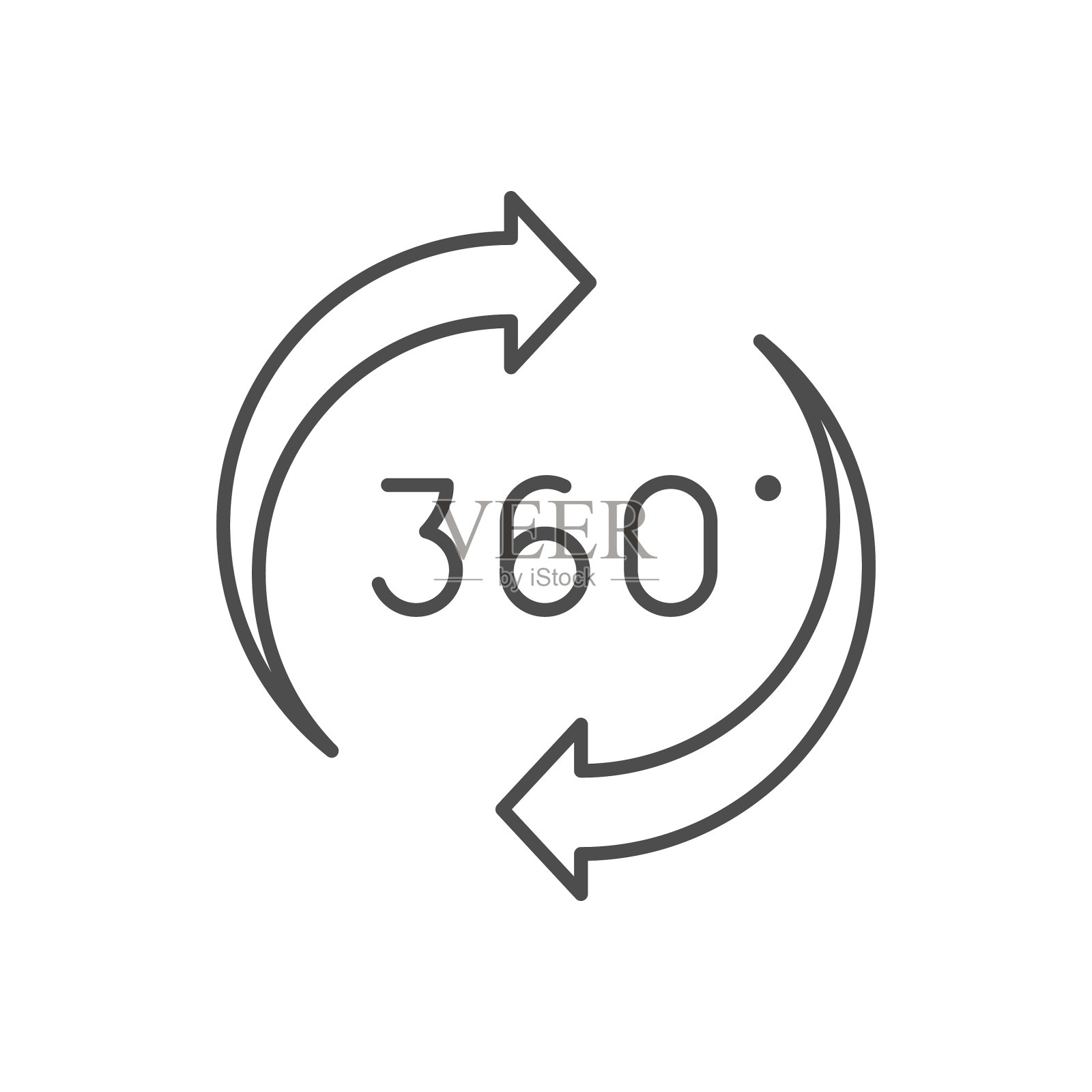 360度旋转线条轮廓图标设计元素图片