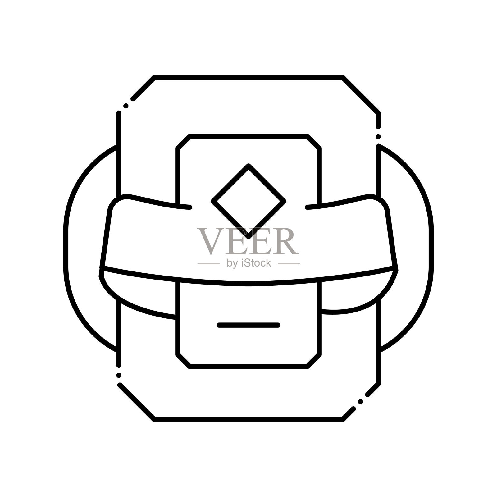 视频游戏级别奖励线图标矢量插图图标素材