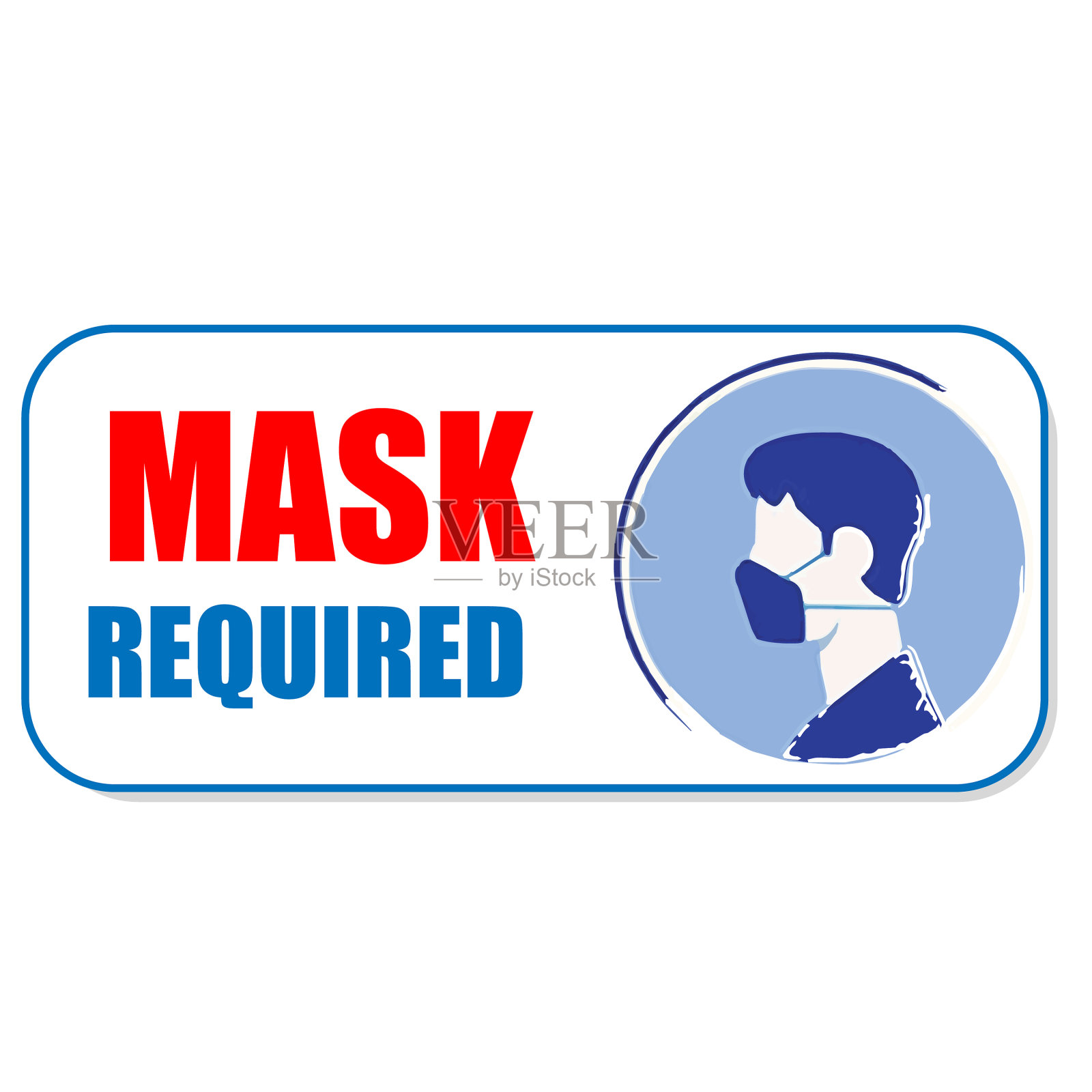 口罩要求警示防护标志插画图片素材