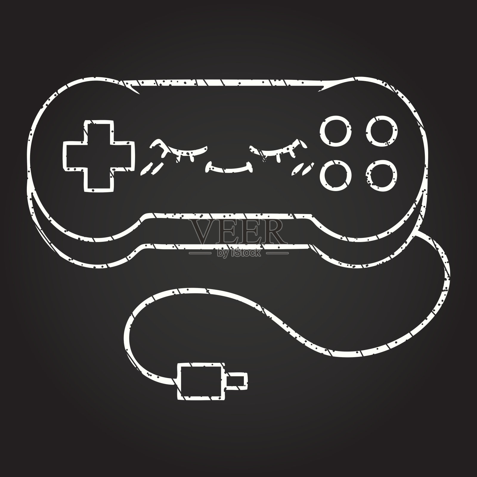 游戏控制器粉笔画插画图片素材
