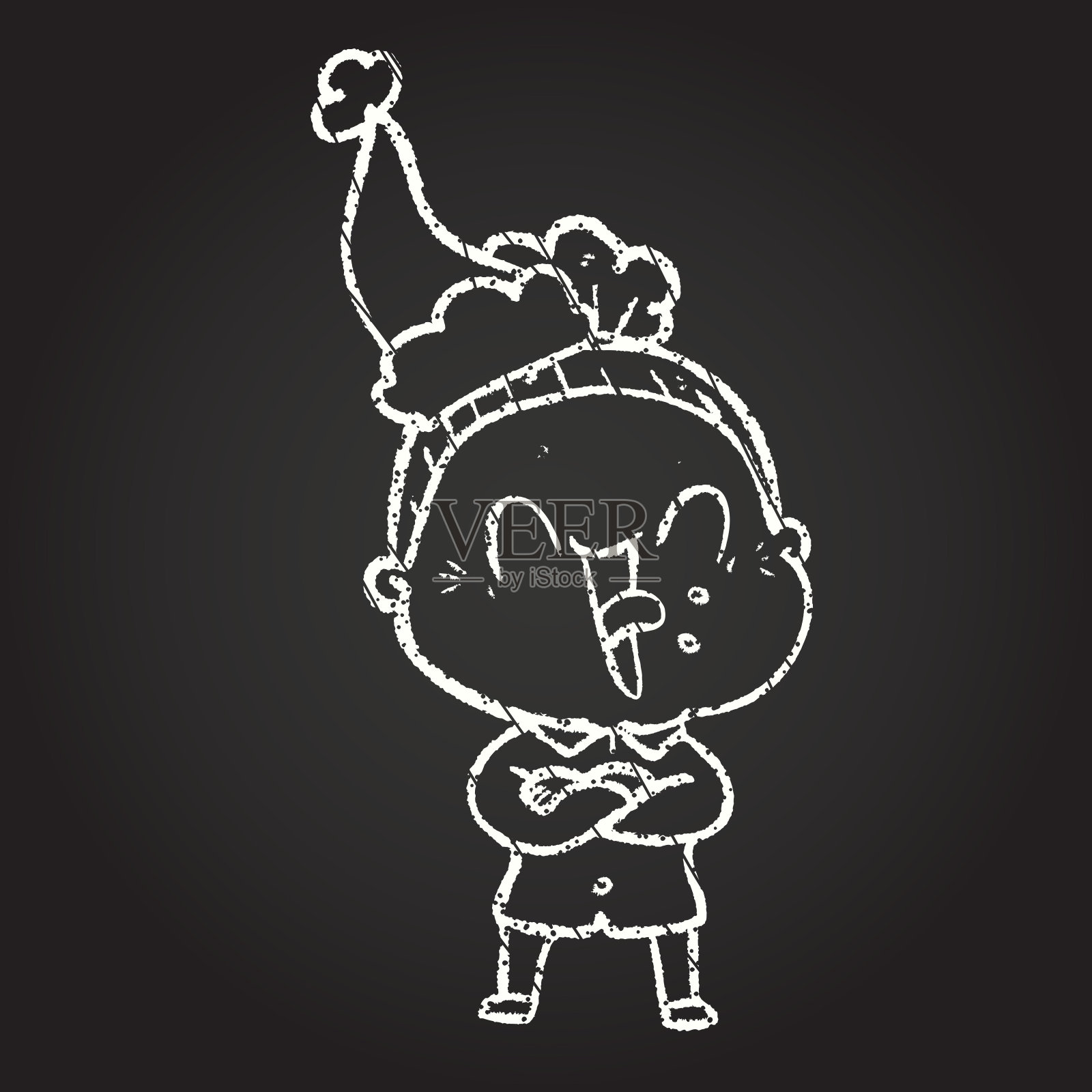 节日女士粉笔画插画图片素材