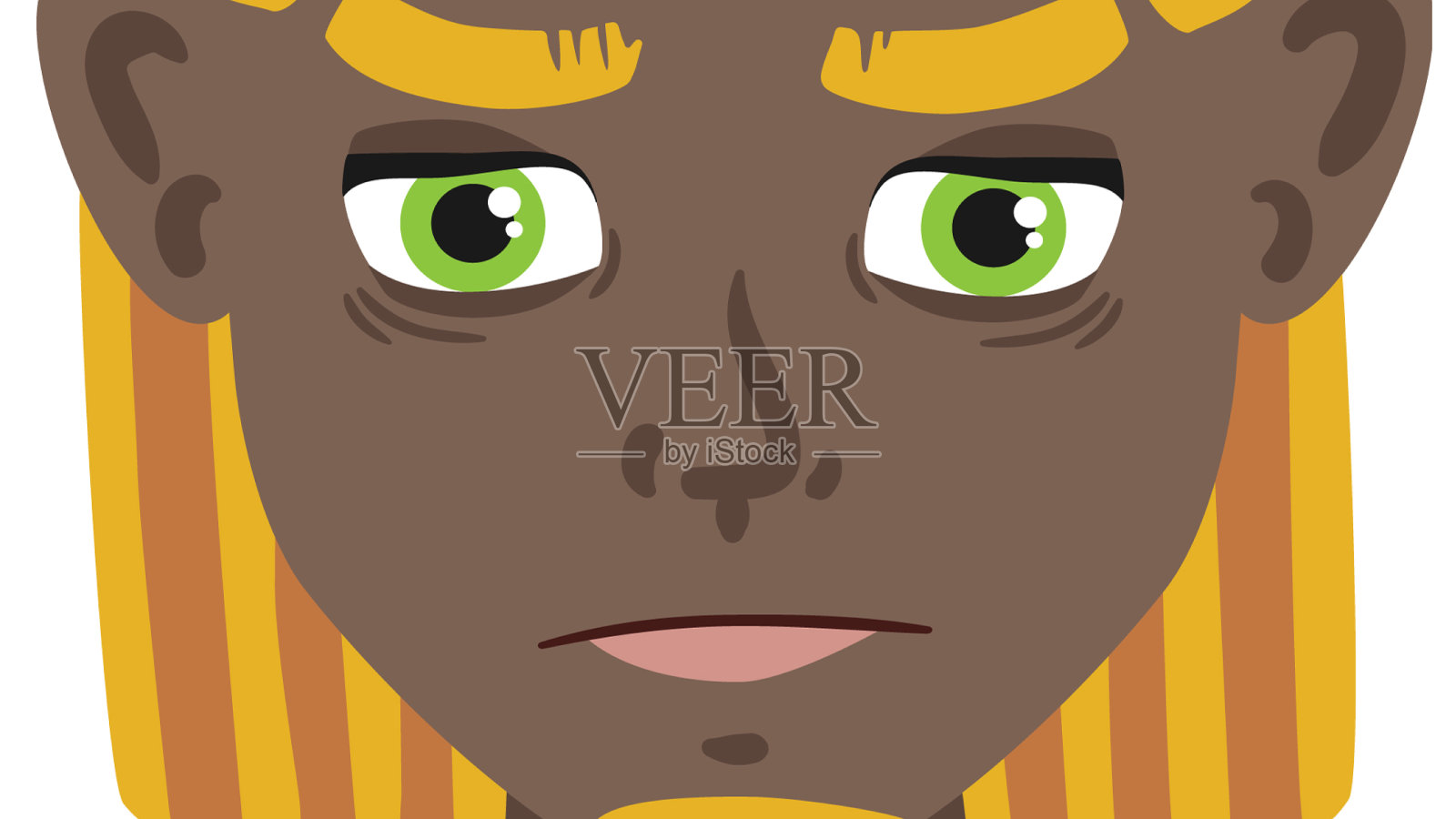 非洲束肖像构图插画图片素材