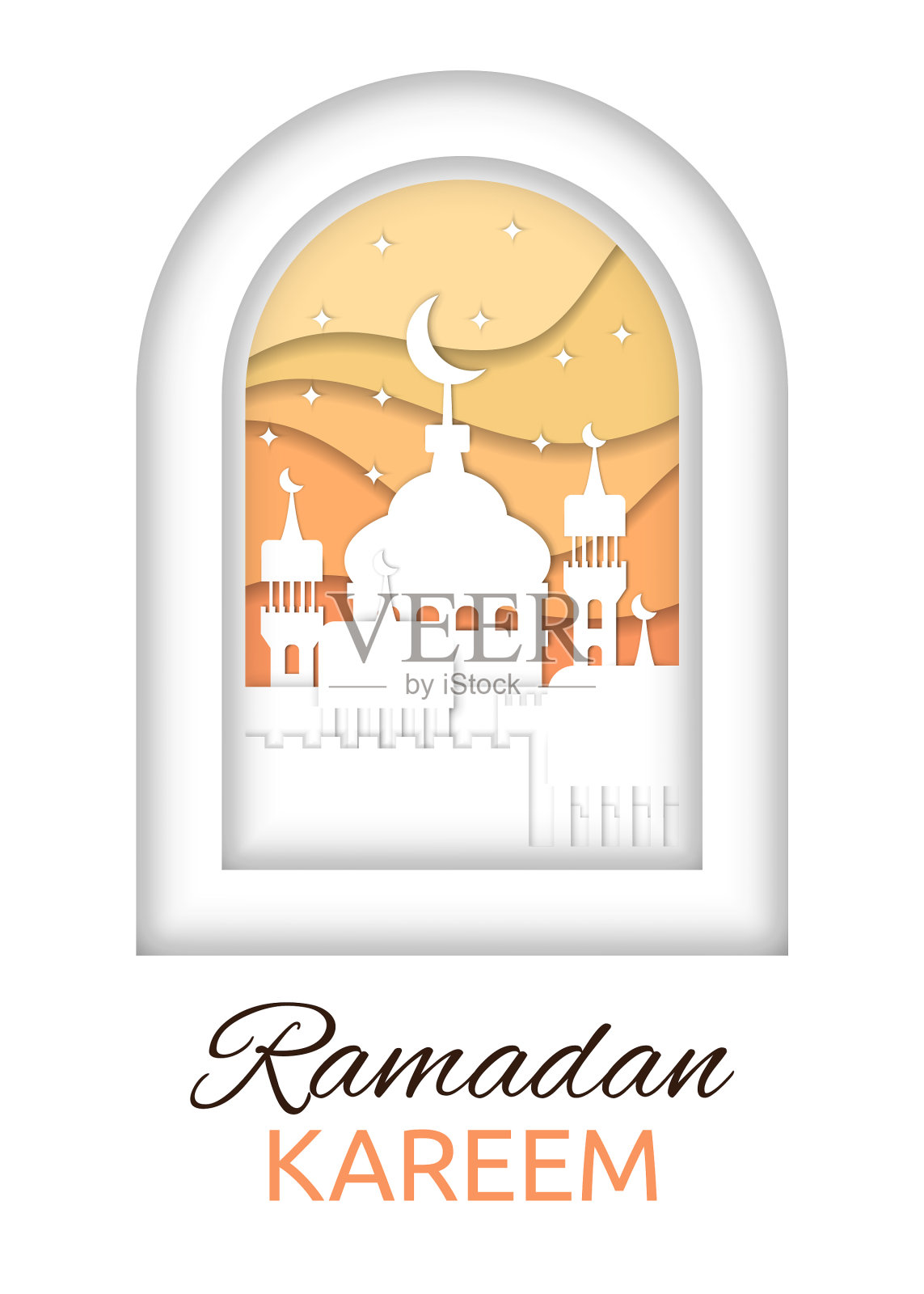 3d剪纸斋月卡里姆节日开斋节海报设计元素图片