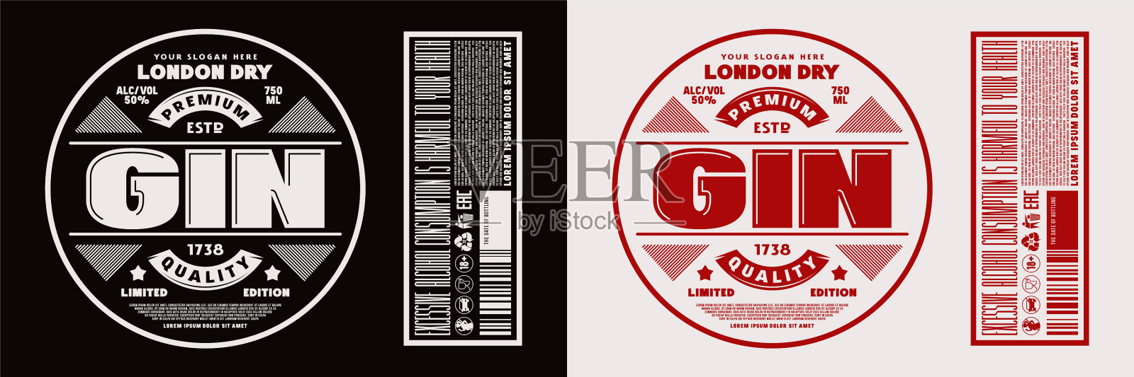 模板装饰标签伦敦干杜松子酒插画图片素材