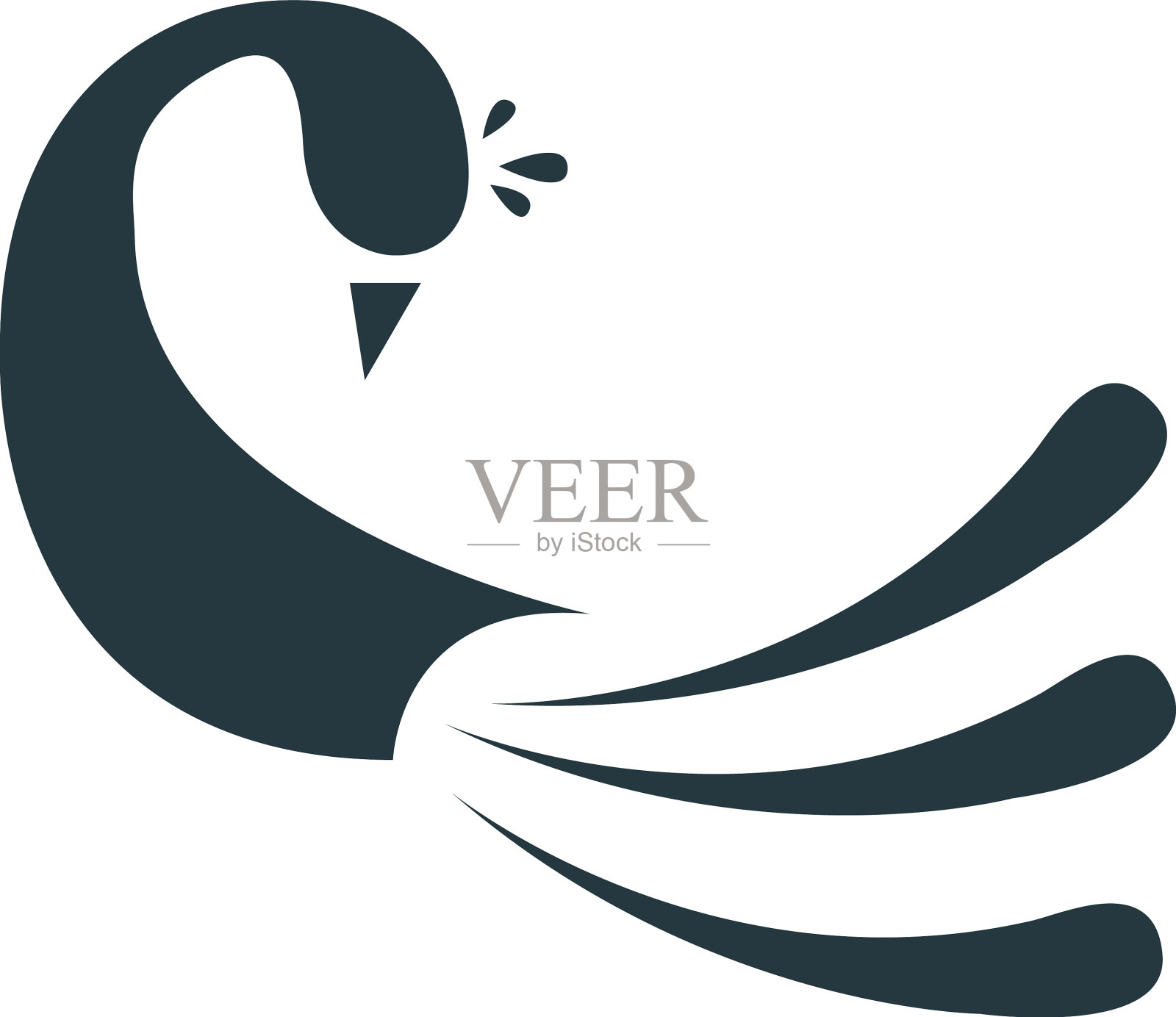 孔雀标志孤立在白色背景设计元素图片