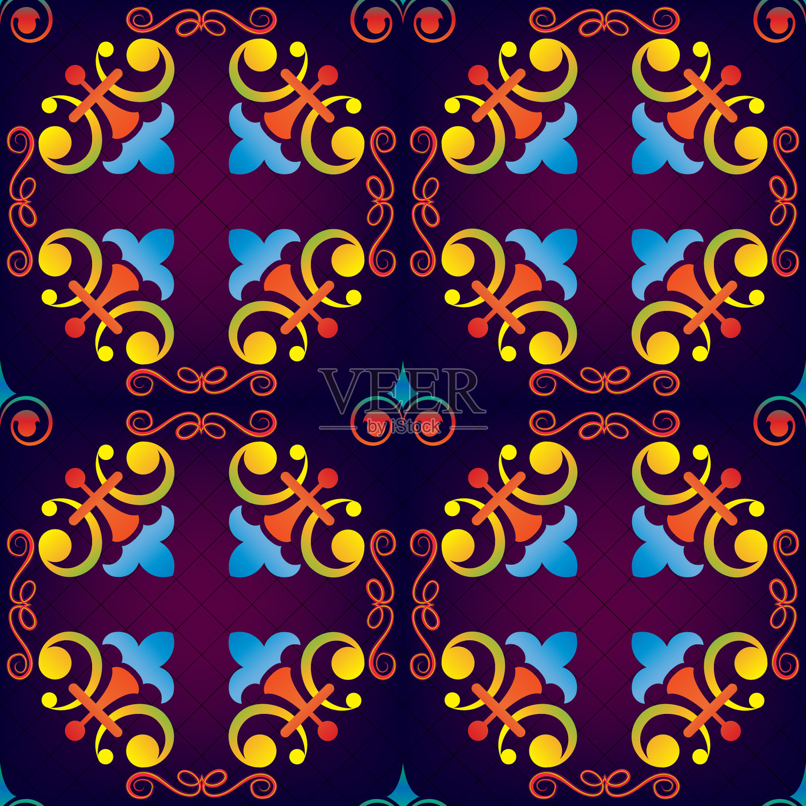 无缝抽象的色彩图案元素插画图片素材