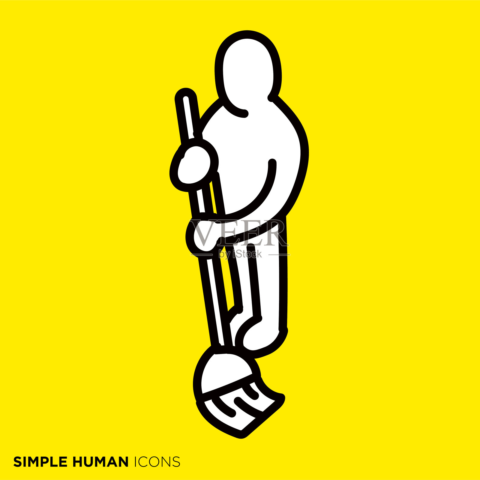 简单的人类图标系列“清洁地板的人”插画图片素材