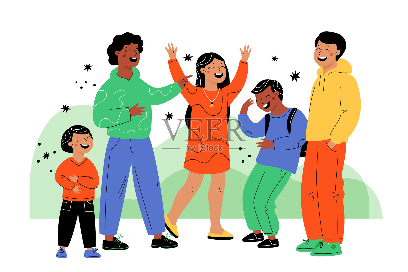 朋友们开心的笑着不同的年龄设计元素图片