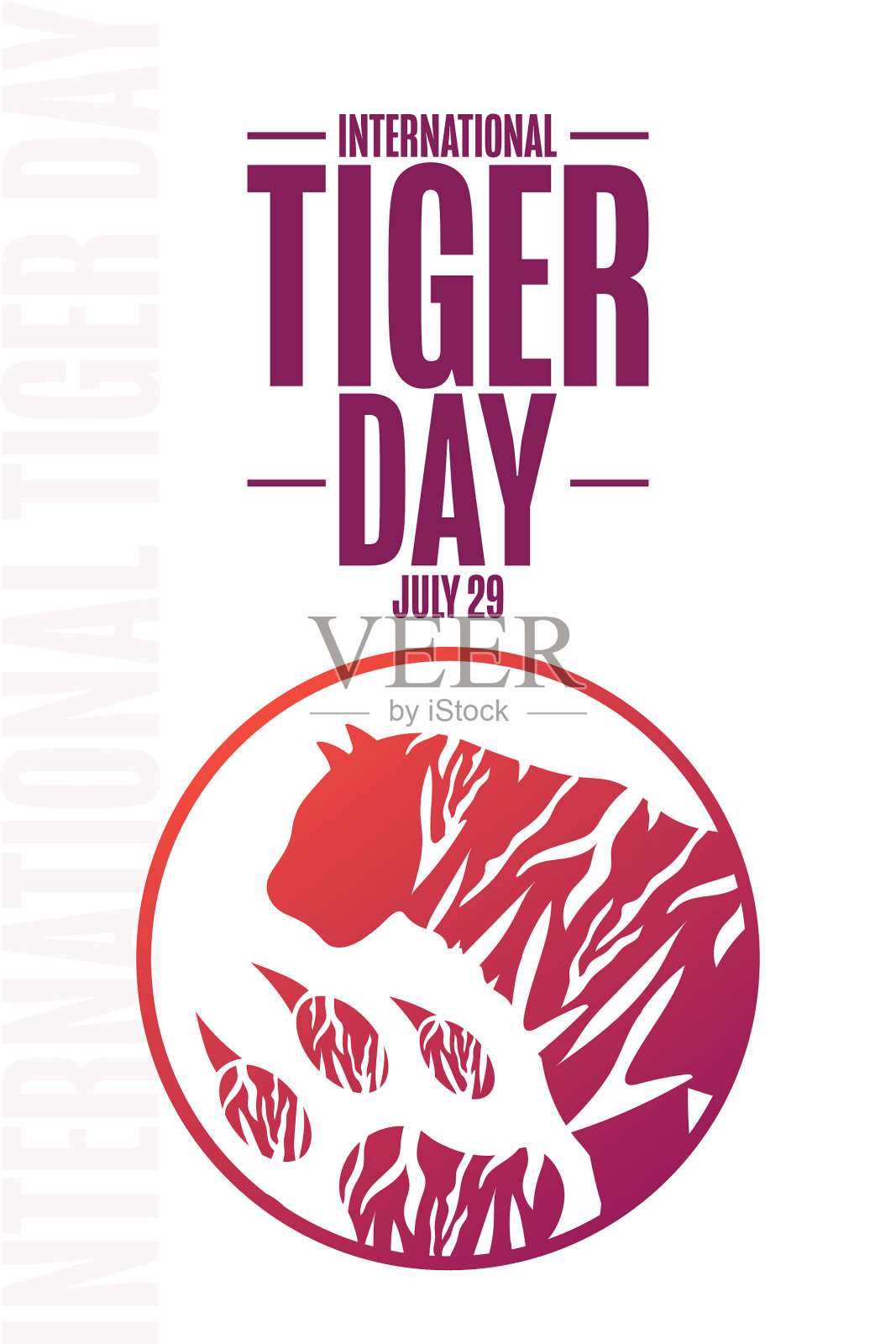 7月29日国际老虎节概念节日插画图片素材