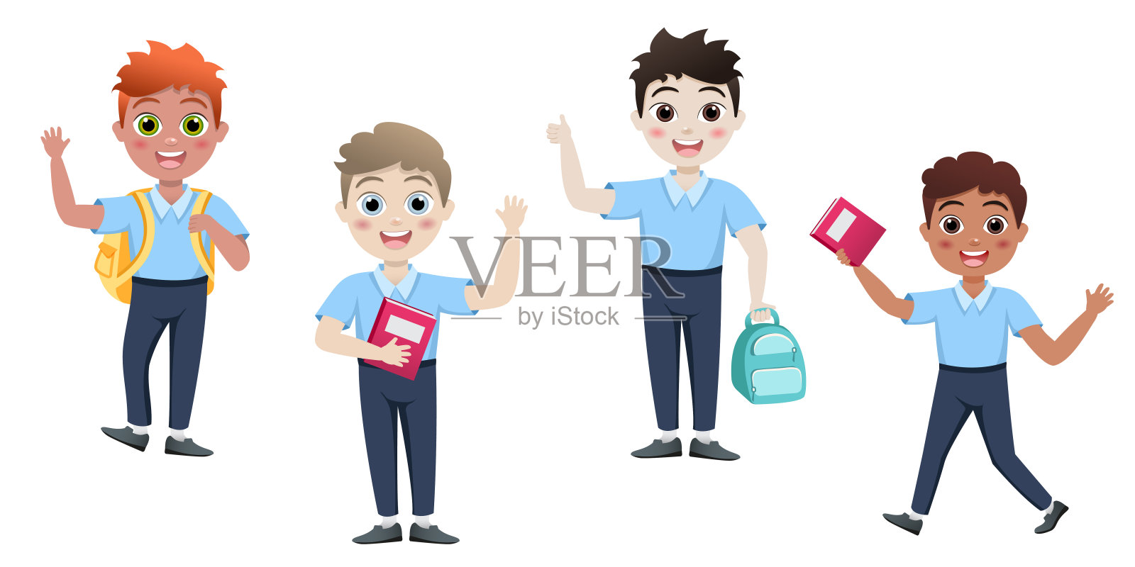 时尚的年轻人插画图片素材