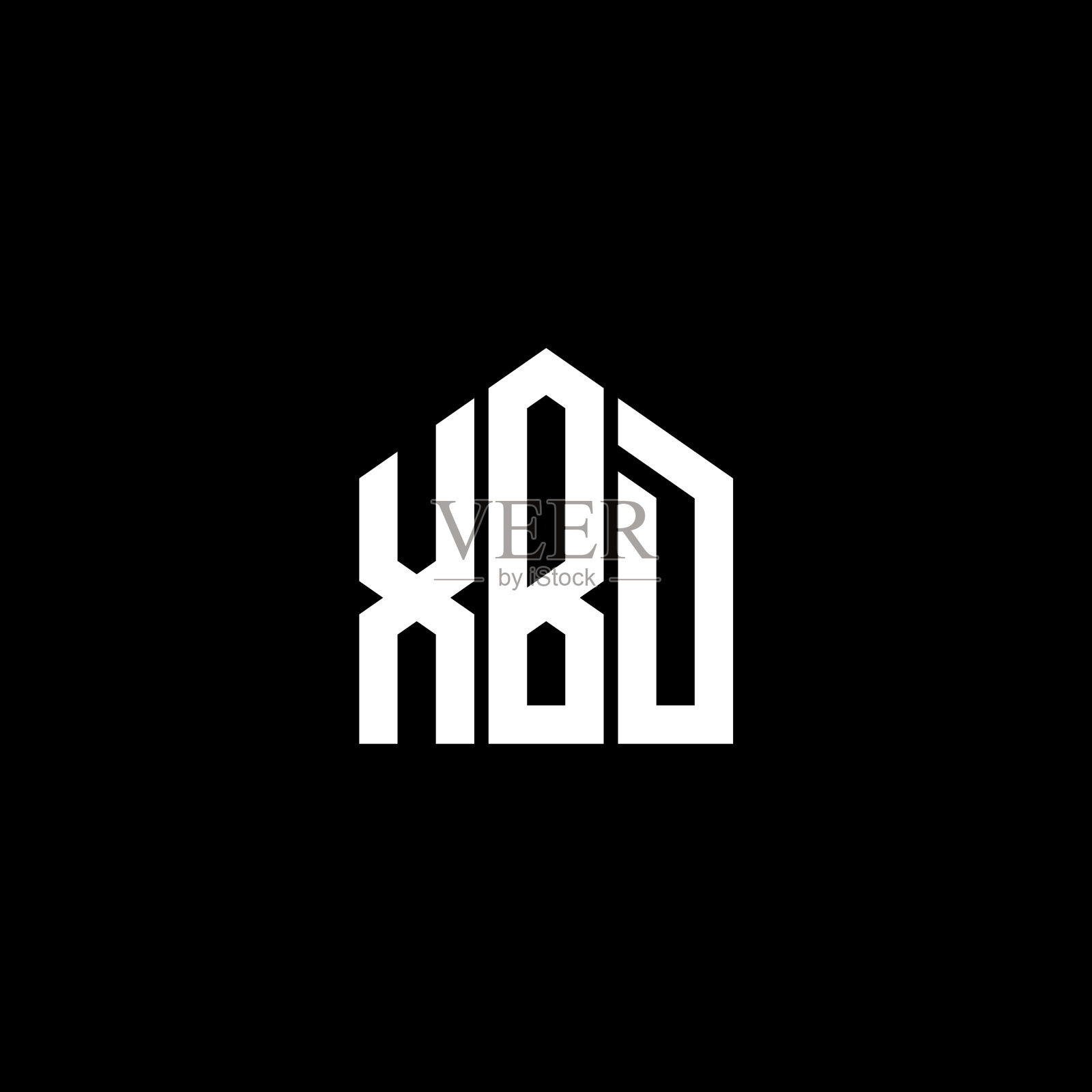 XBD黑底字母标识设计XBD插画图片素材