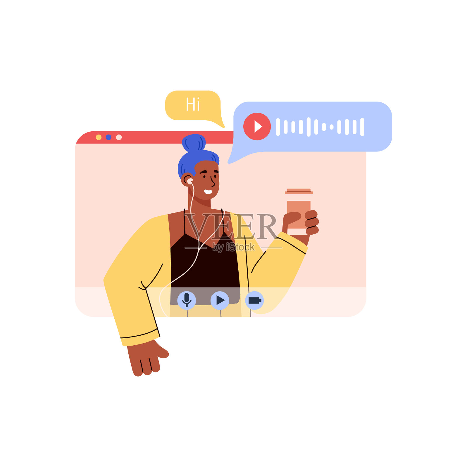 在线语言学习平台设计元素图片