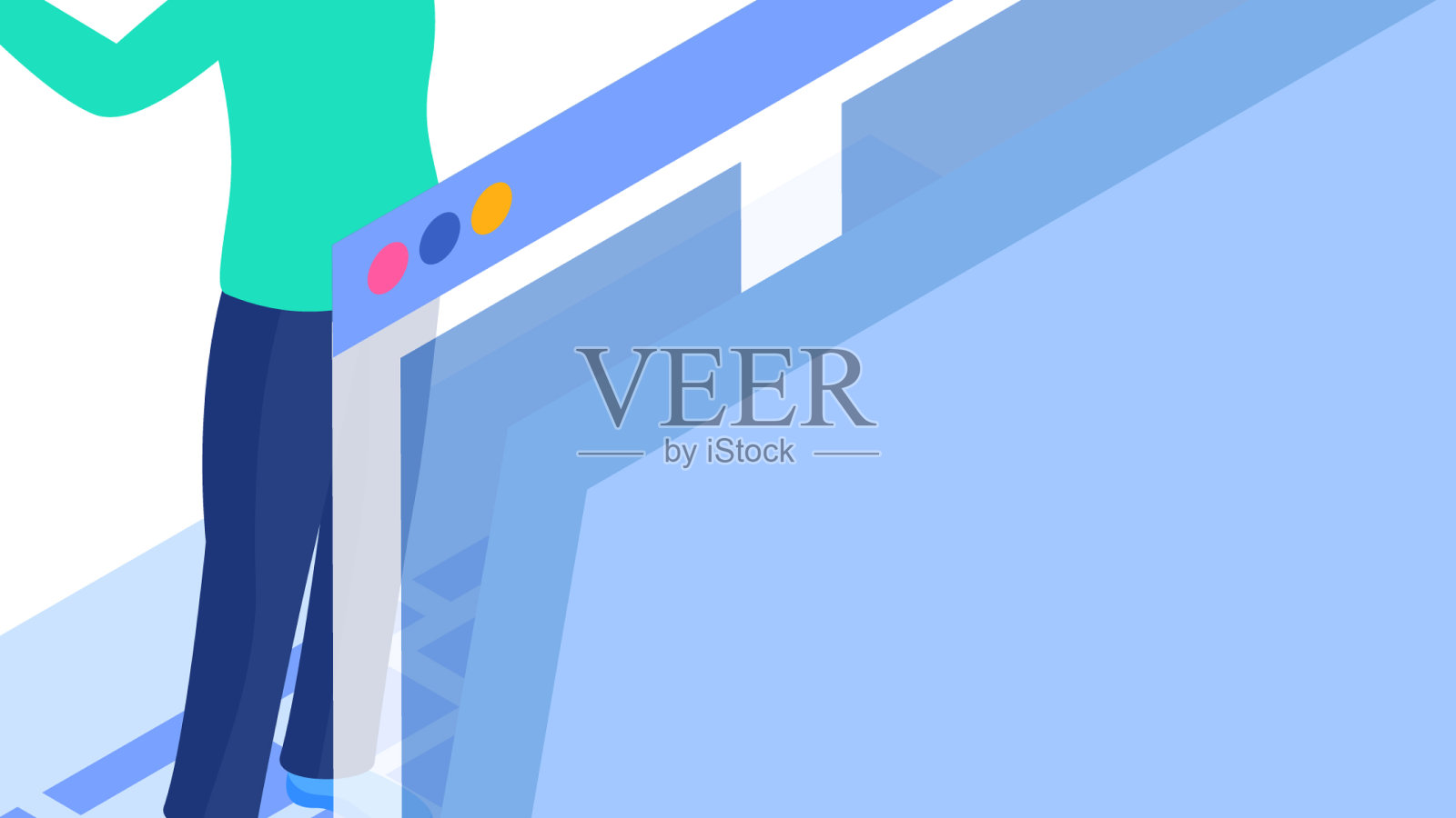 笔记本电脑web开发组成插画图片素材