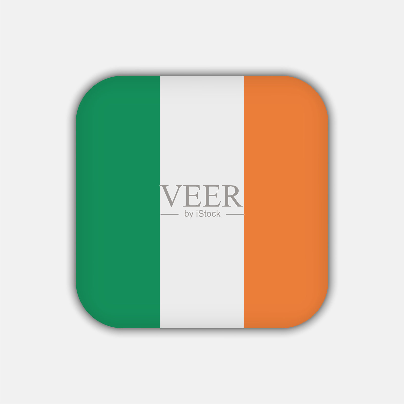 爱尔兰国旗，官方颜色。矢量插图。插画图片素材