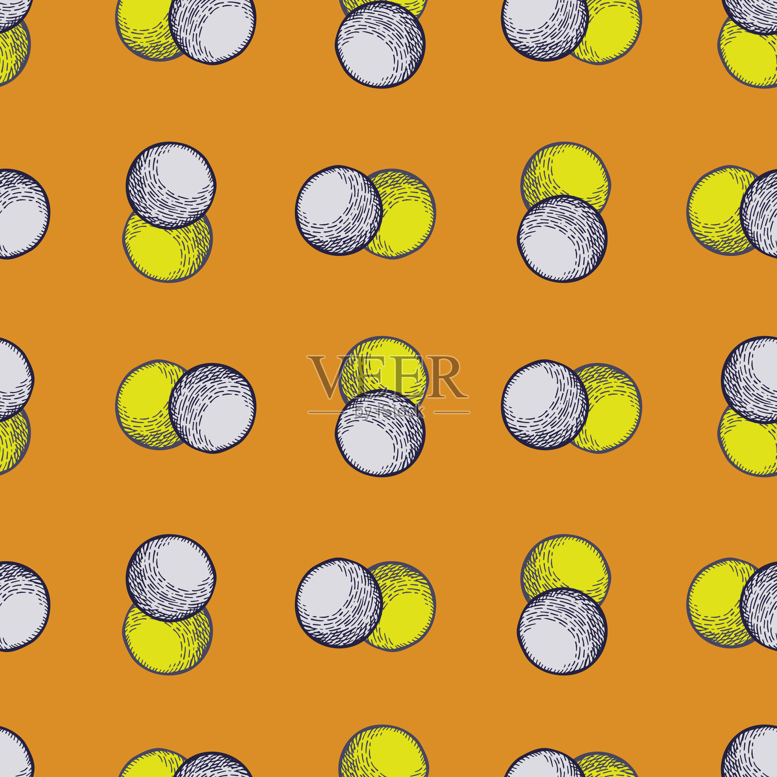 球刻无缝图案复古运动插画图片素材