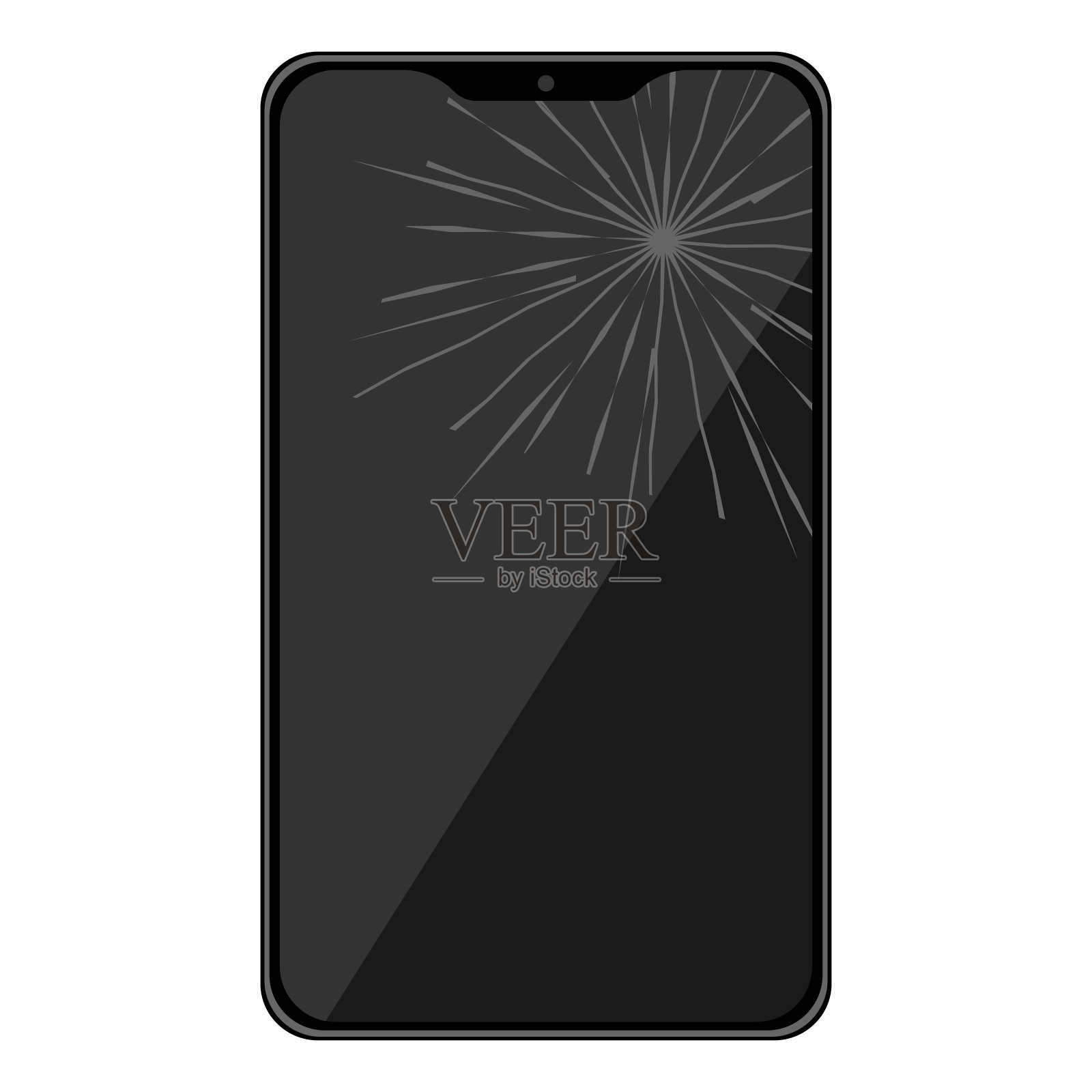 破碎的智能手机图标设计元素图片