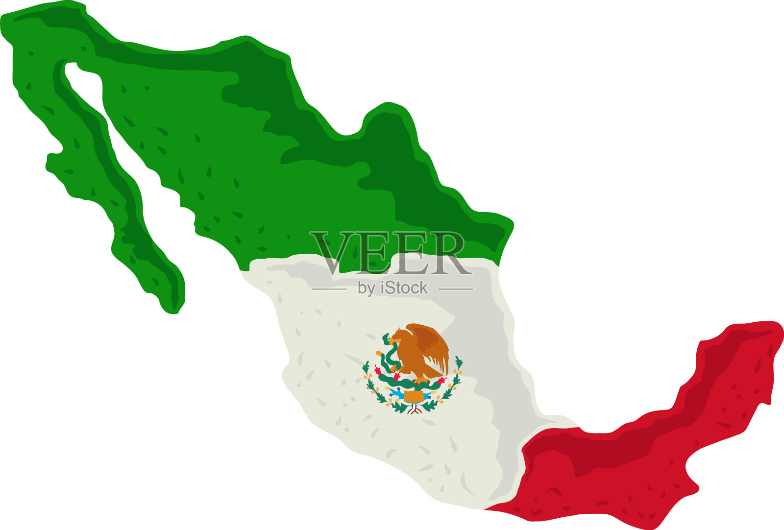 墨西哥地图和国旗设计元素图片
