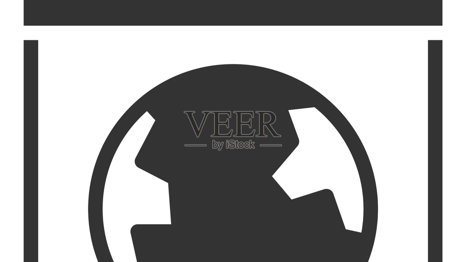 灰色世界地球日图标孤立在白色图标素材