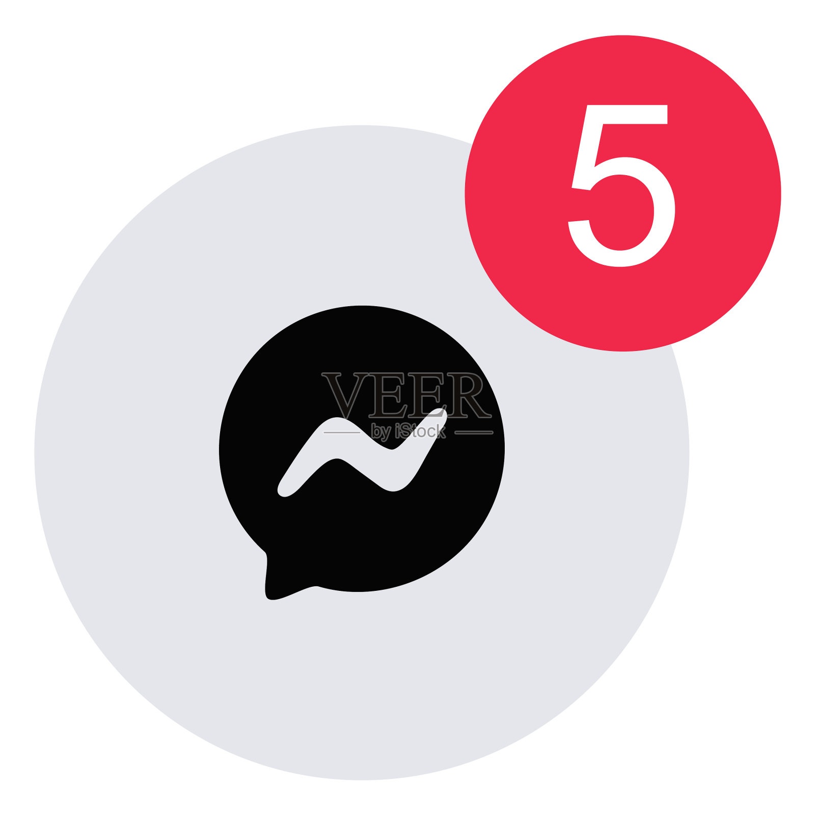 消息警告图标扁平设计元素图片