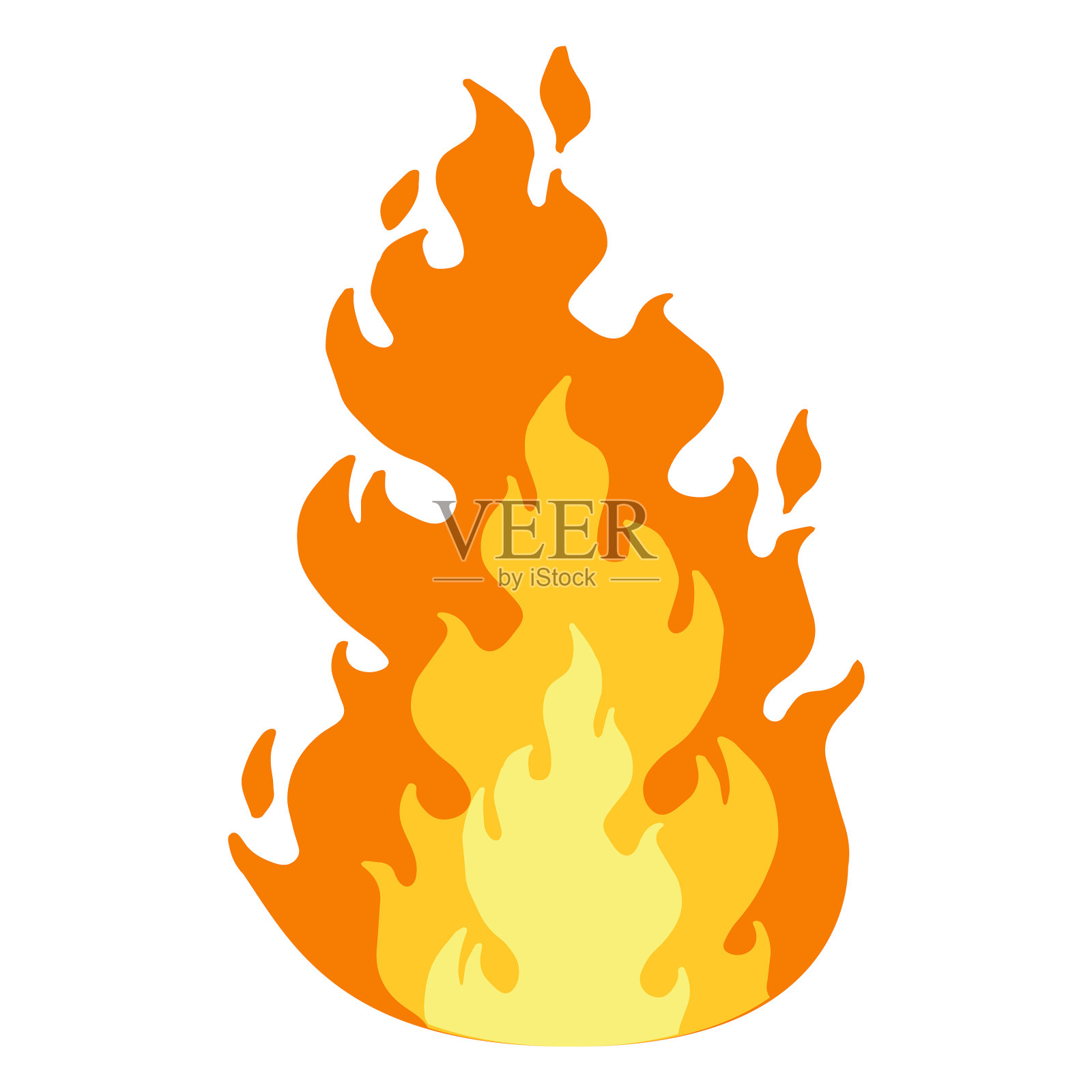 火的剪纸艺术图标素材