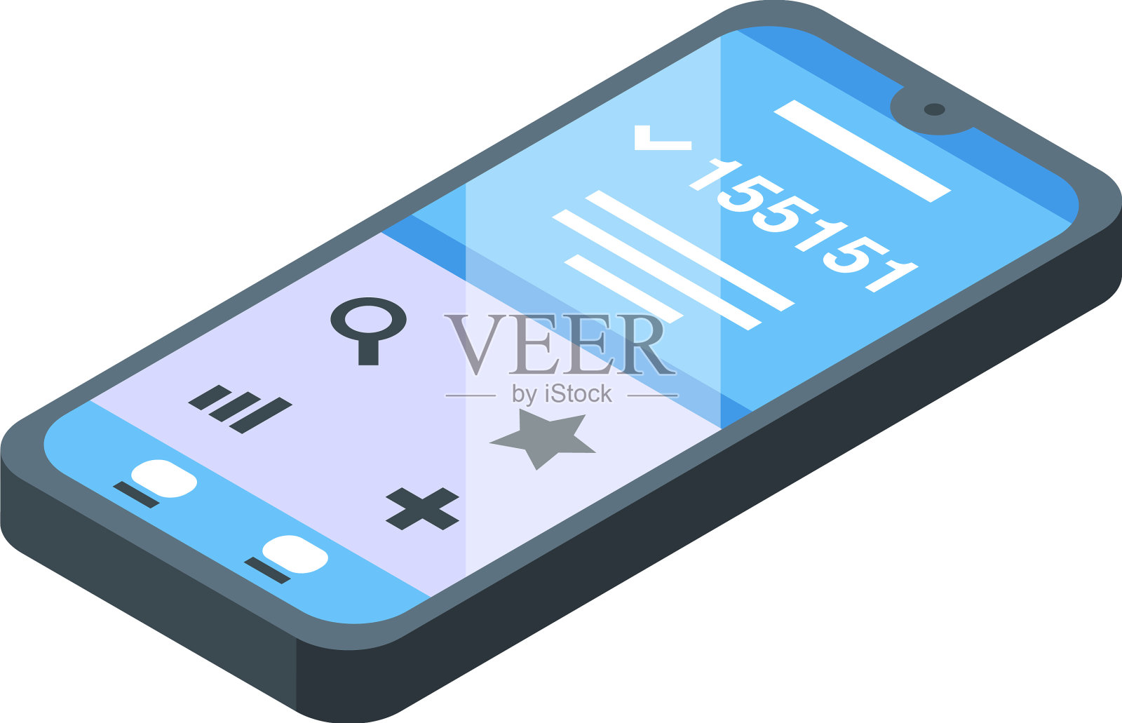 智能手机基准图标等距成本插画图片素材