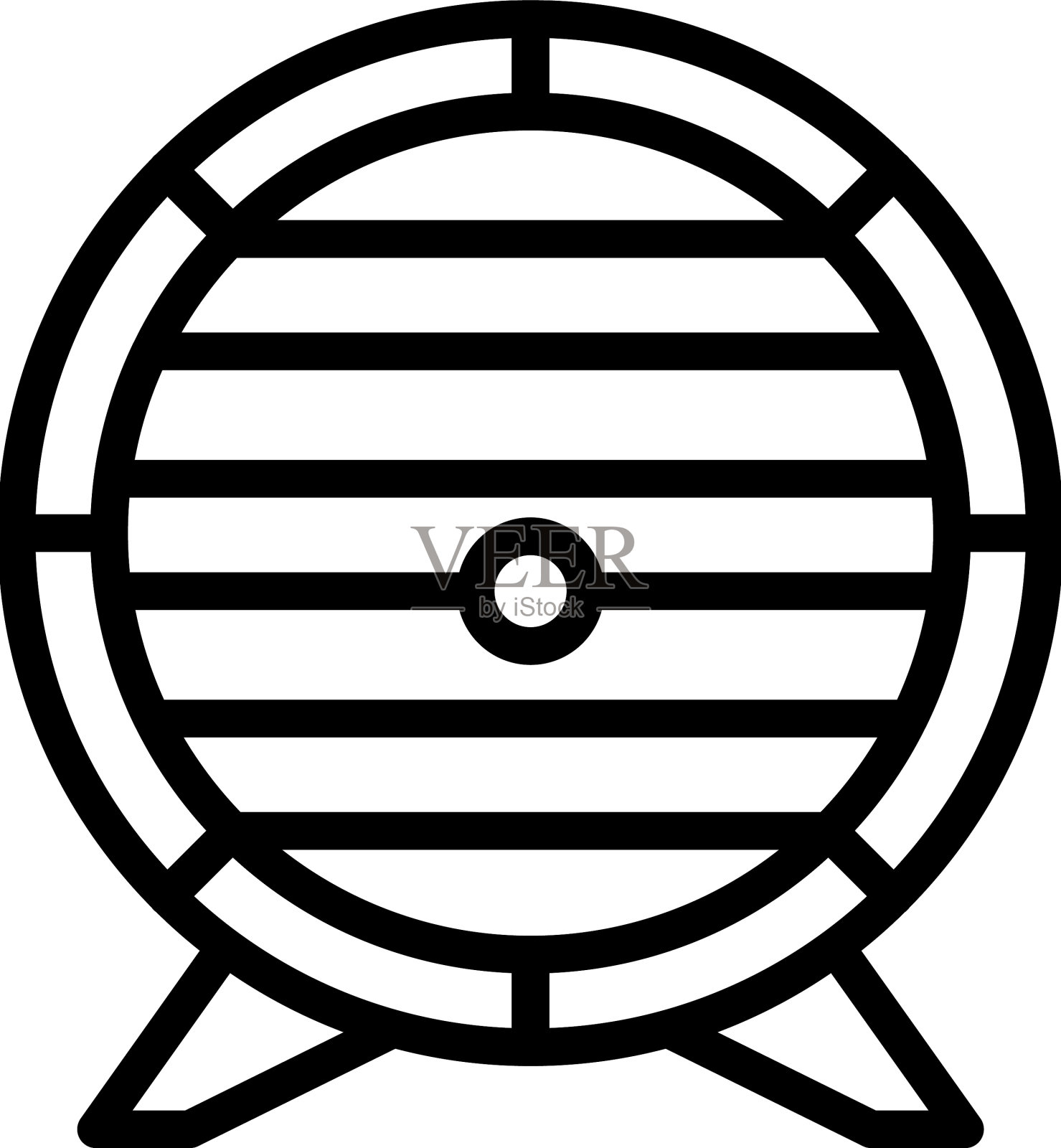 酒桶图标勾勒食品店插画图片素材