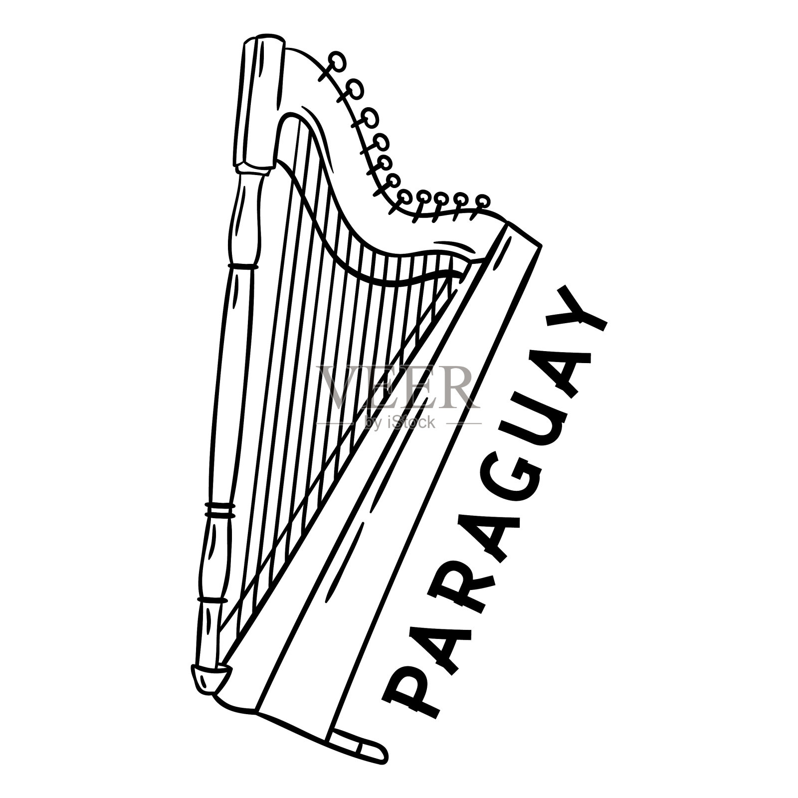 巴拉圭竖琴中风设计元素图片