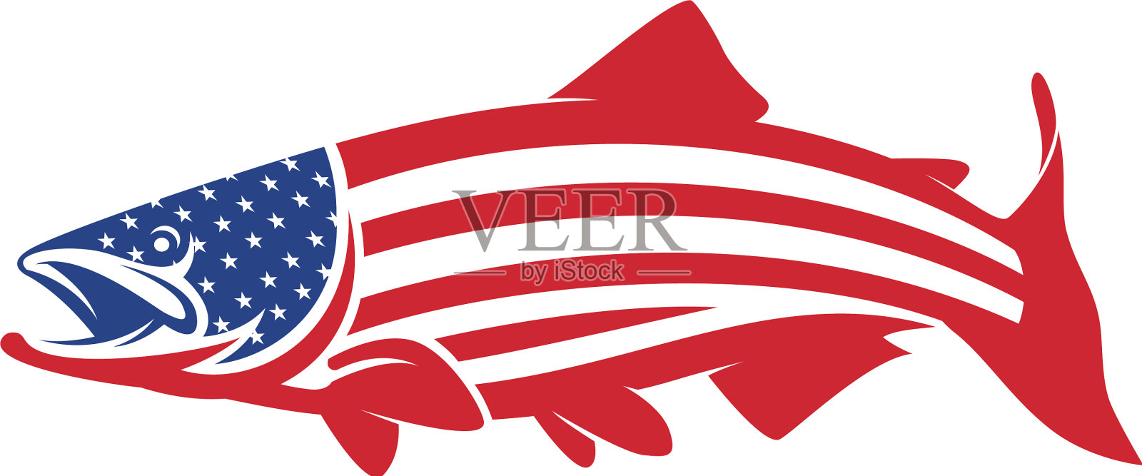 美国的鱼捕鱼设计元素图片